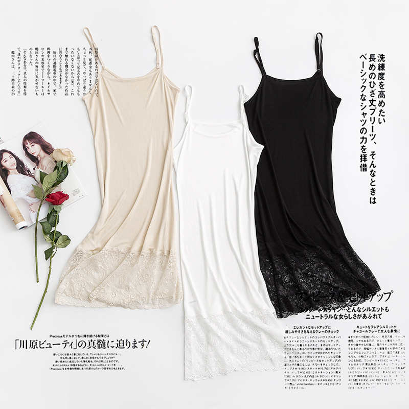 The Mulberry Silk Lace Trim Slip Dress