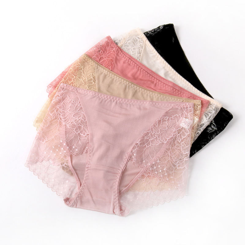 The Seamless Silk Lace Mid-Rise Briefs