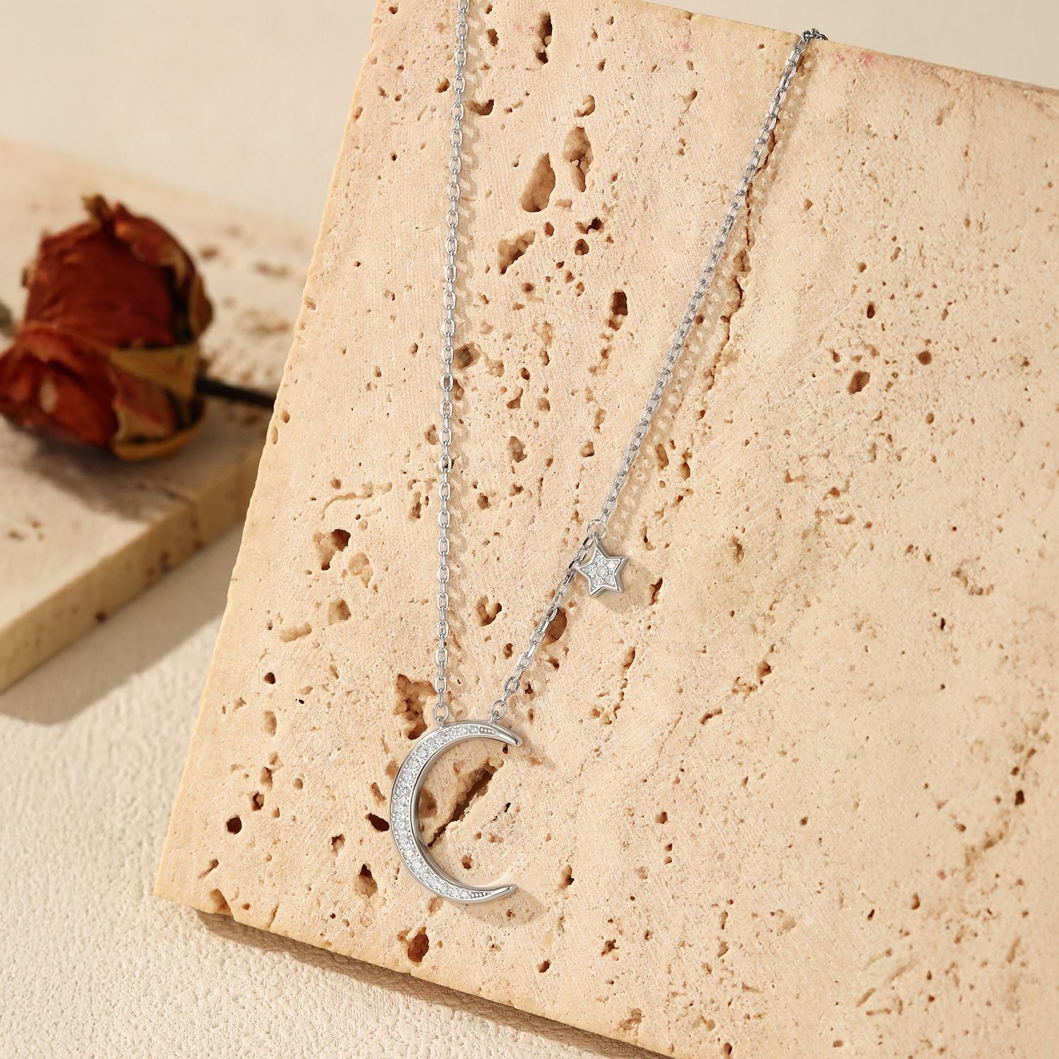 The S925 Silver Star Moon Collarbone Necklace - Image 4