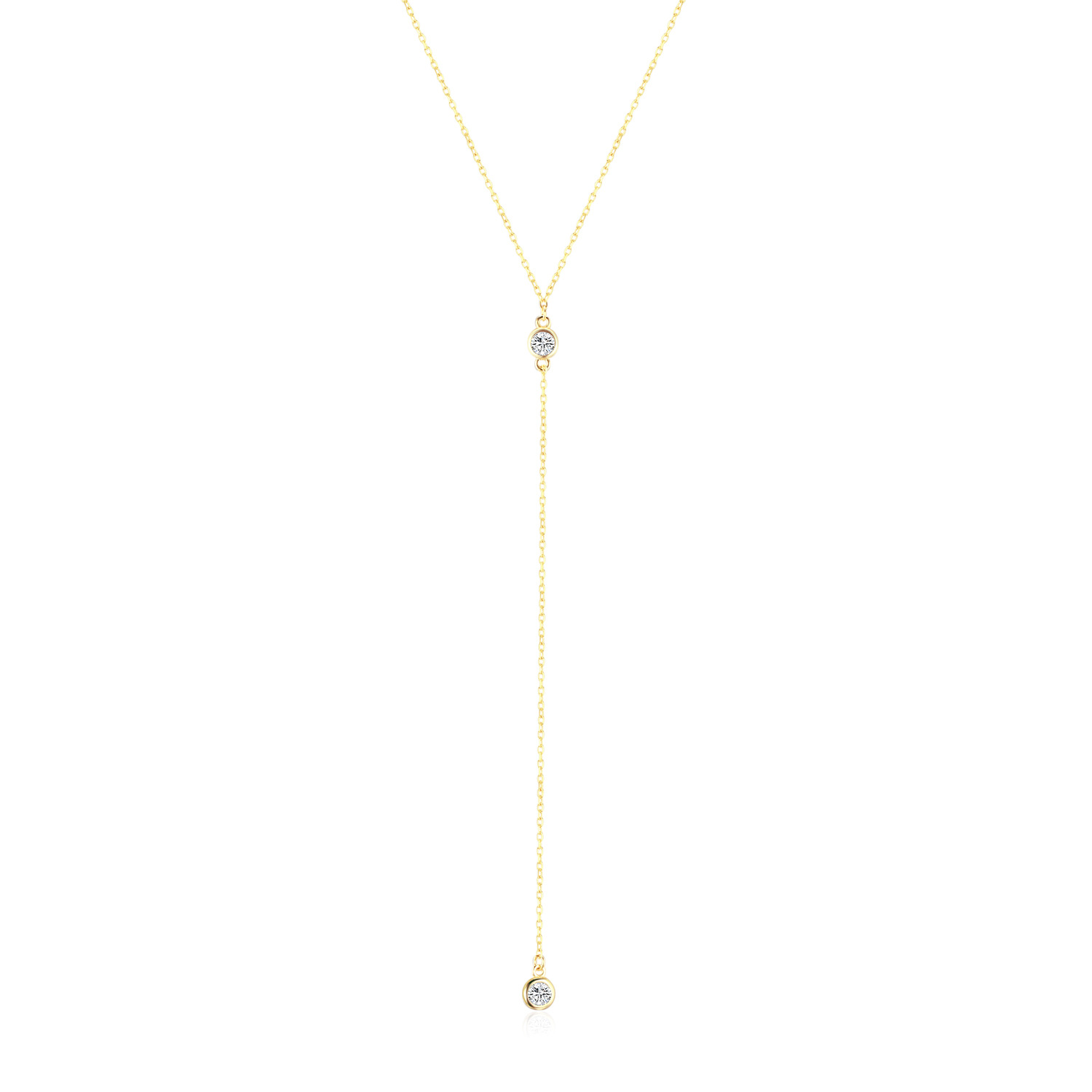 The 925 Sterling Silver Diamond Minimalist Long Chain Necklace - Image 5