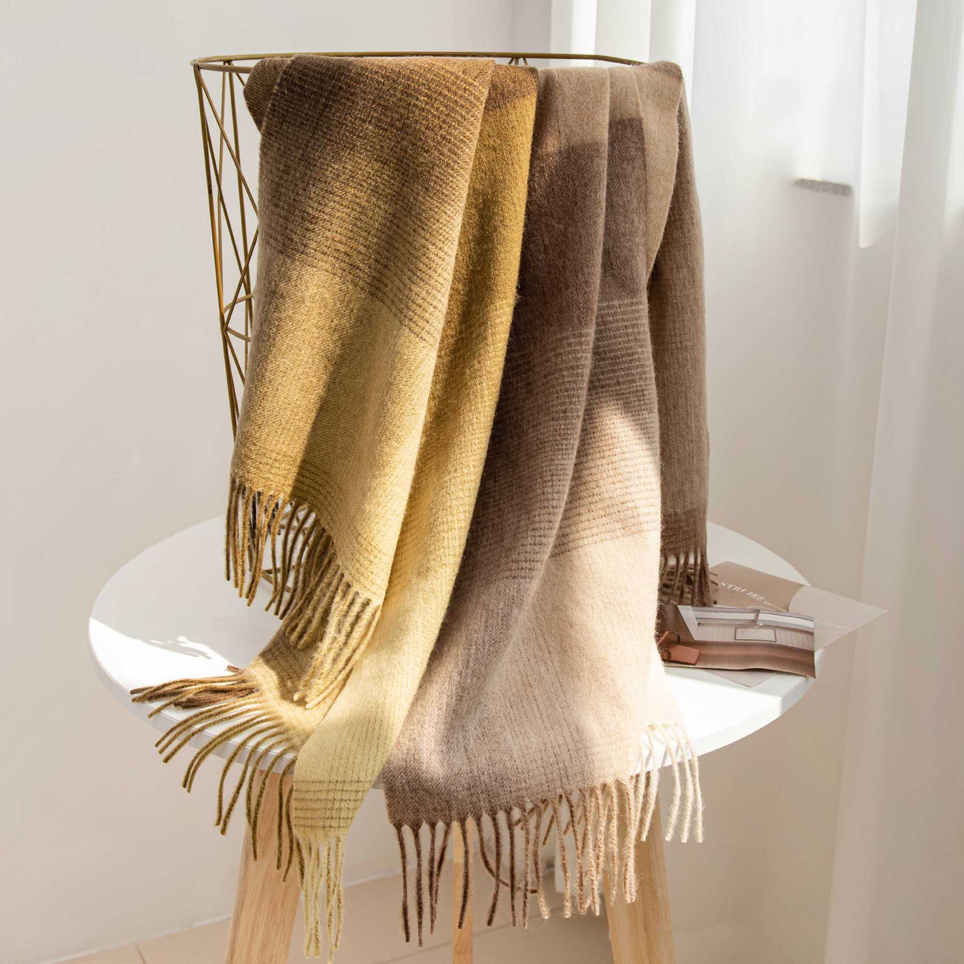 The 100% Wool Plaid Wrap Scarf - Image 4