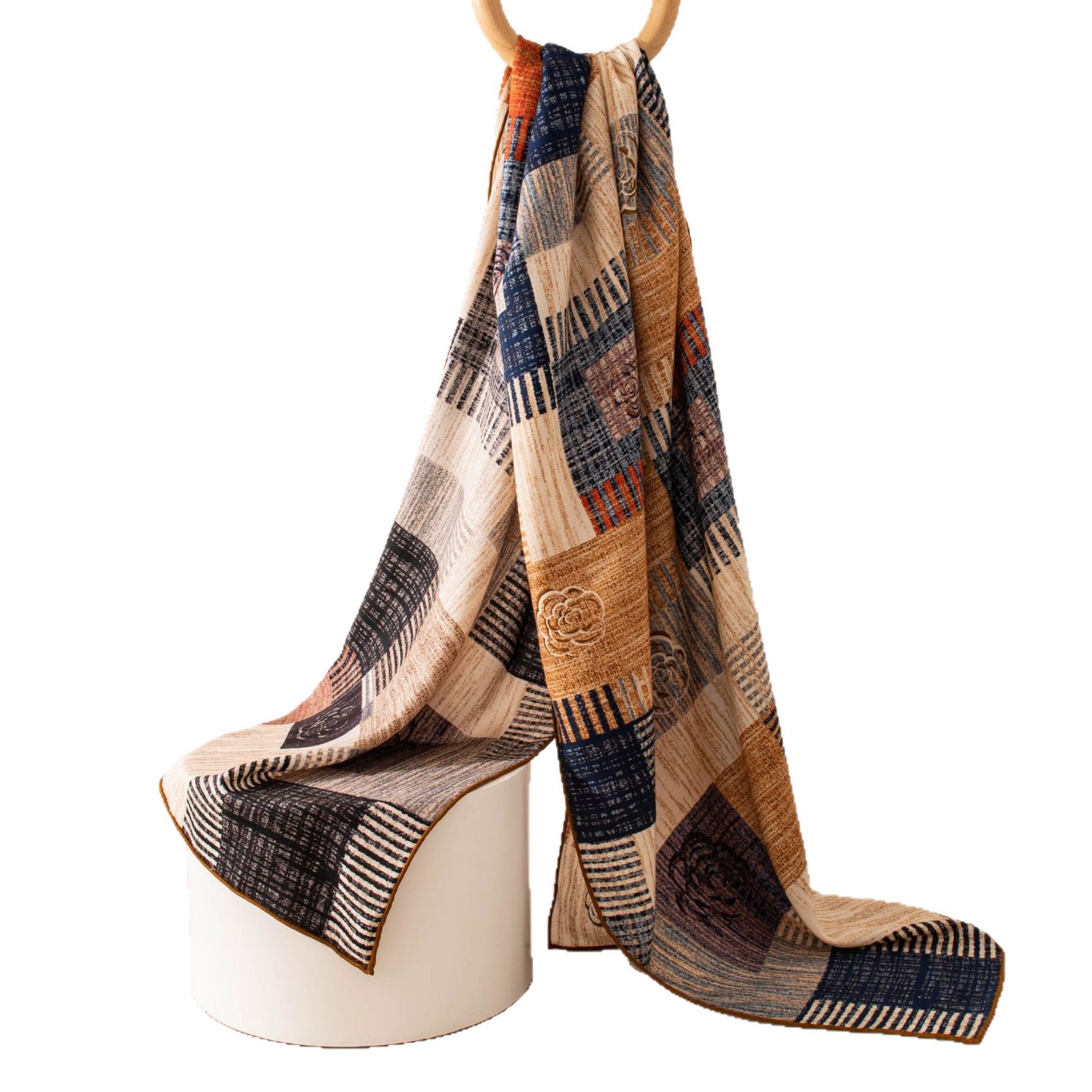 The Silk Wool Plaid Shawl - Image 5