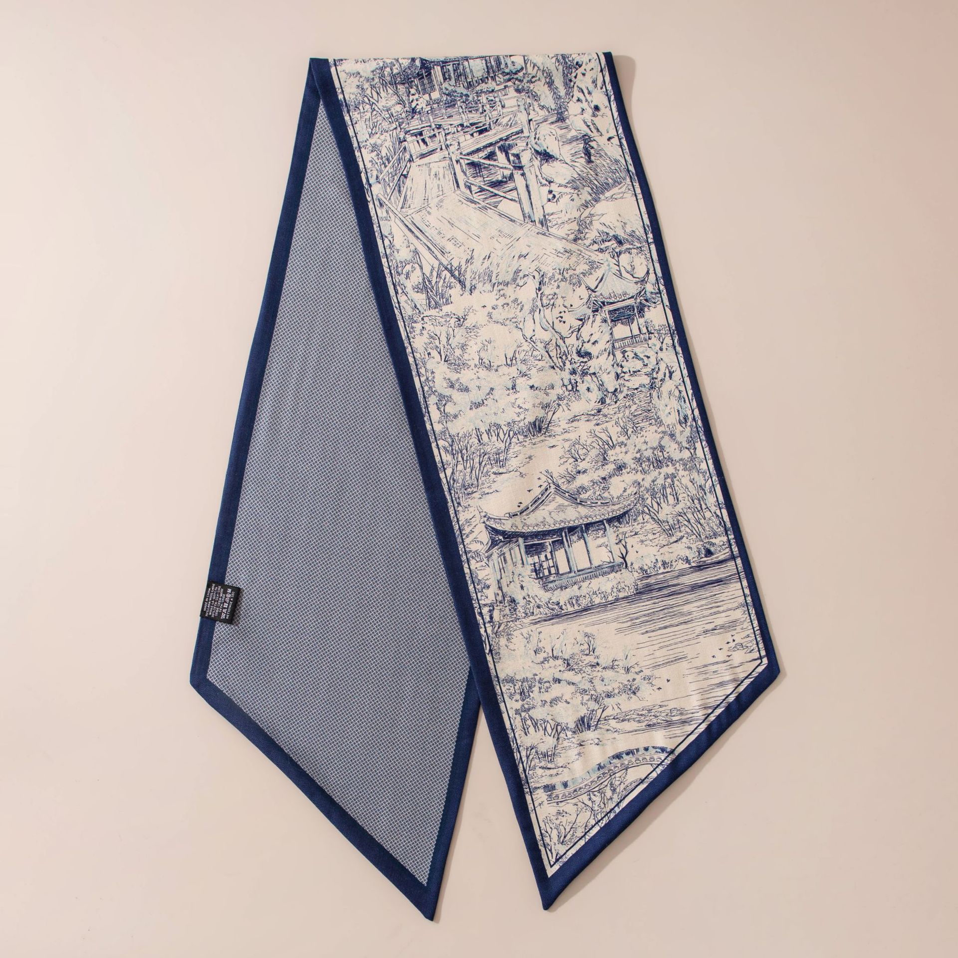 FHZ25-90239-1 Double-layer Two-tone Ancient Architecture Blue