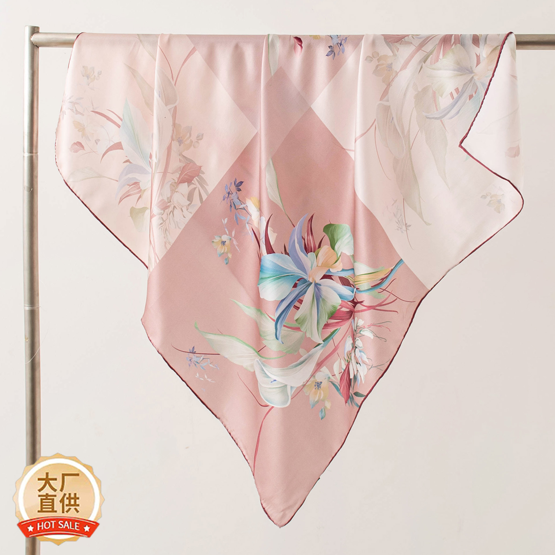 The Mulberry Silk Floral Print Neck Scarf
