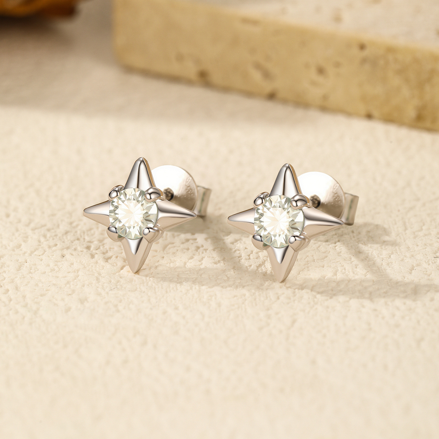 The Teal Moissanite S925 Silver Stud Earrings - Image 4