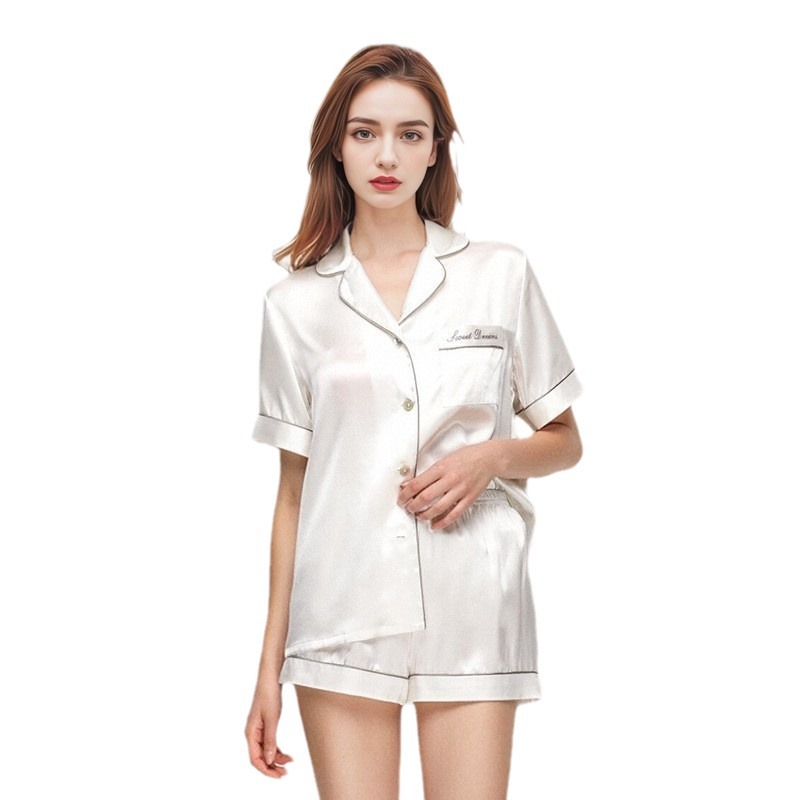 The 100% Mulberry Silk Short Sleeve Short Pajama Set - Image 5