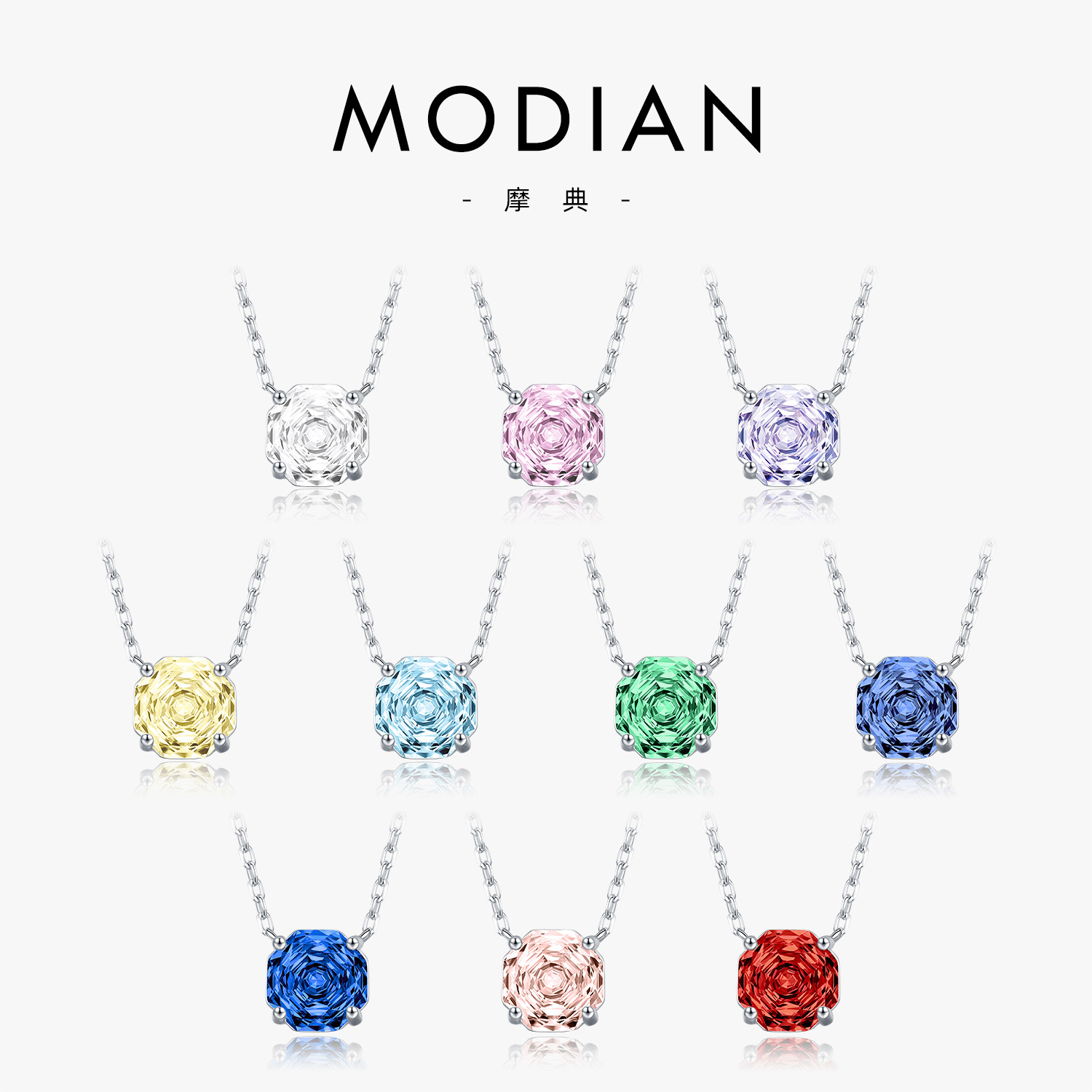 The S925 Sterling Silver Octagon Rose Cut Diamond Pendant Necklace