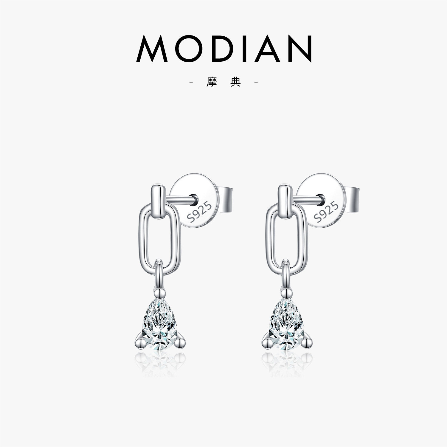 The S925 Sterling Silver Moissanite Geometric Drop Earrings