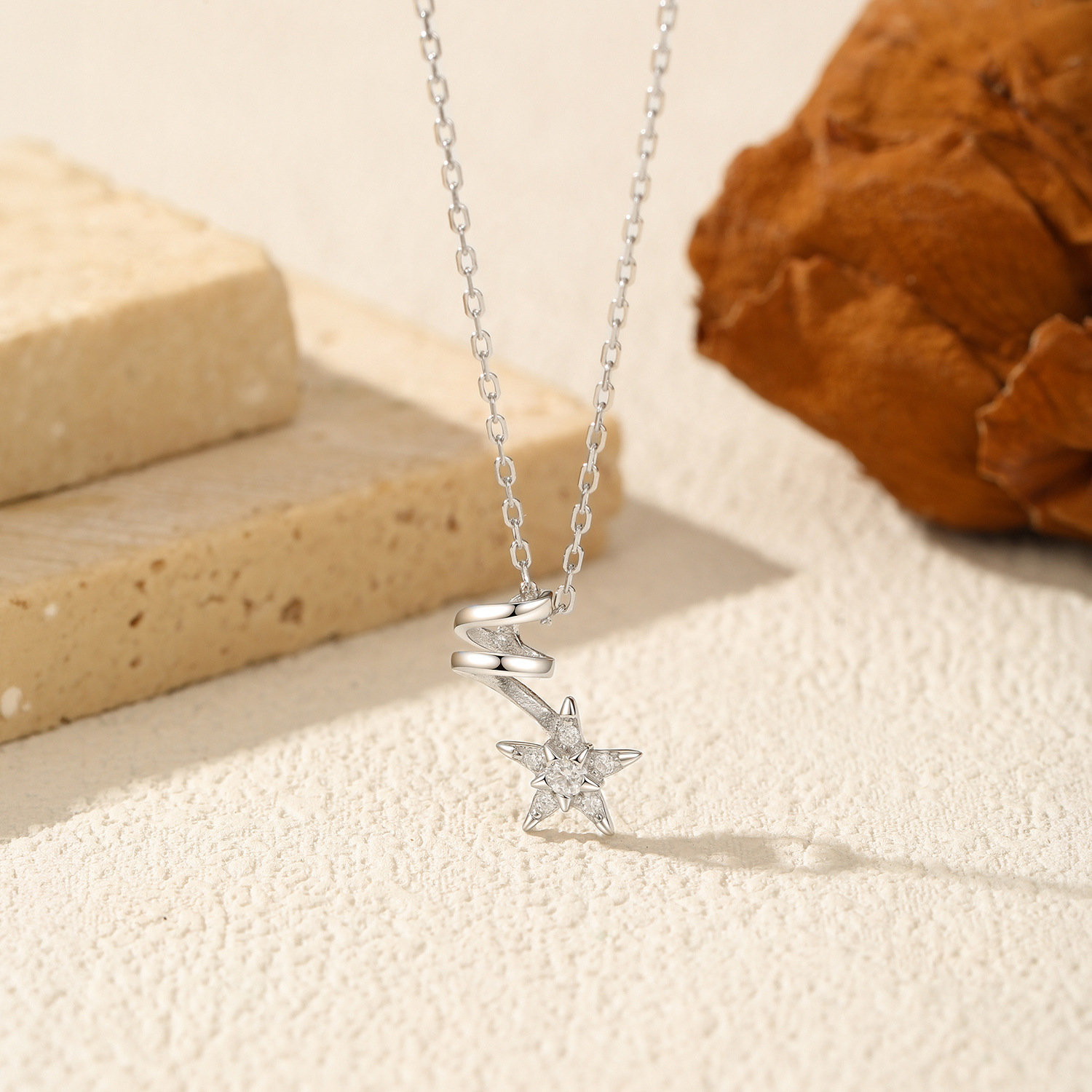 The VVS1 Moissanite S925 Silver Star Collarbone Chain - Image 4