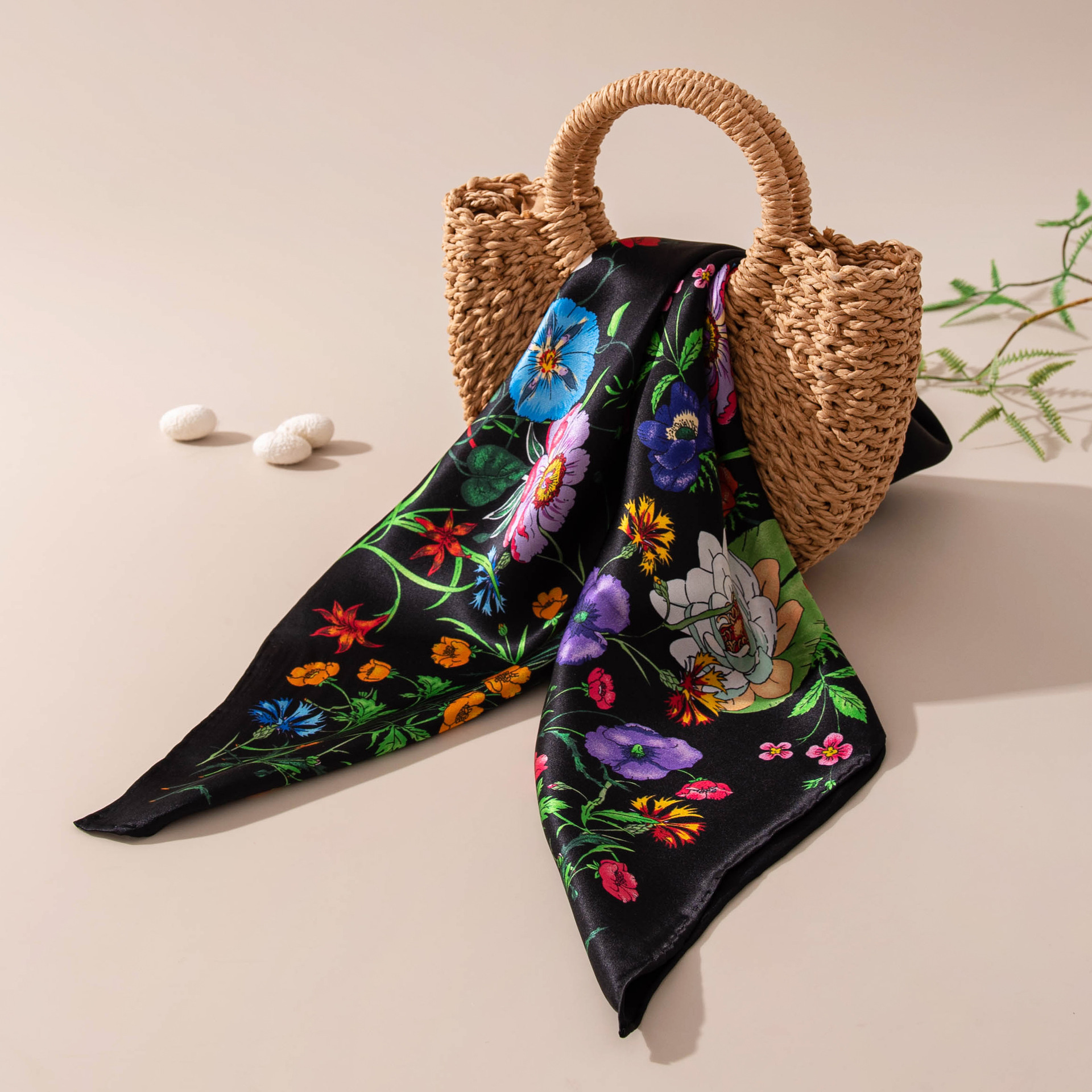 The Hand Rolled Silk Print Scarf - Image 3