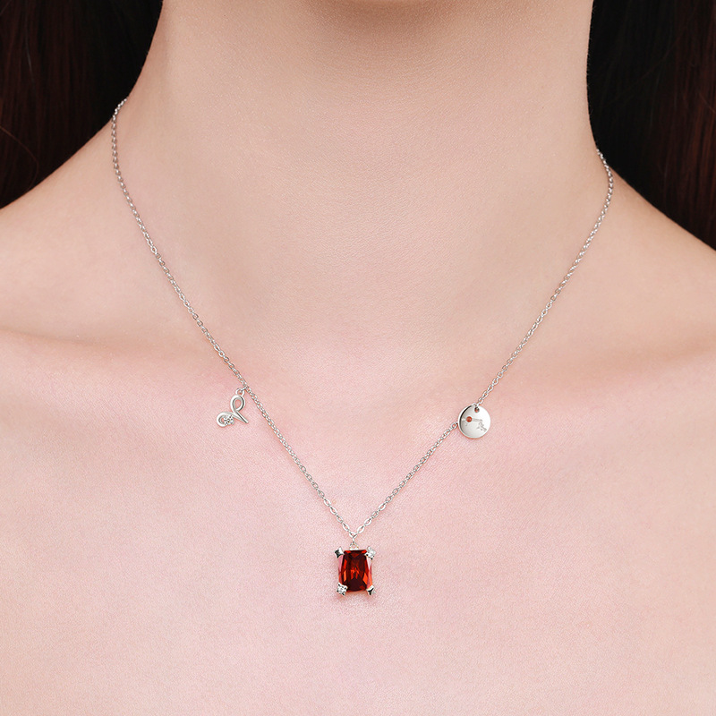 The S925 Sterling Silver Zircon Aries Collarbone Necklace - Image 2