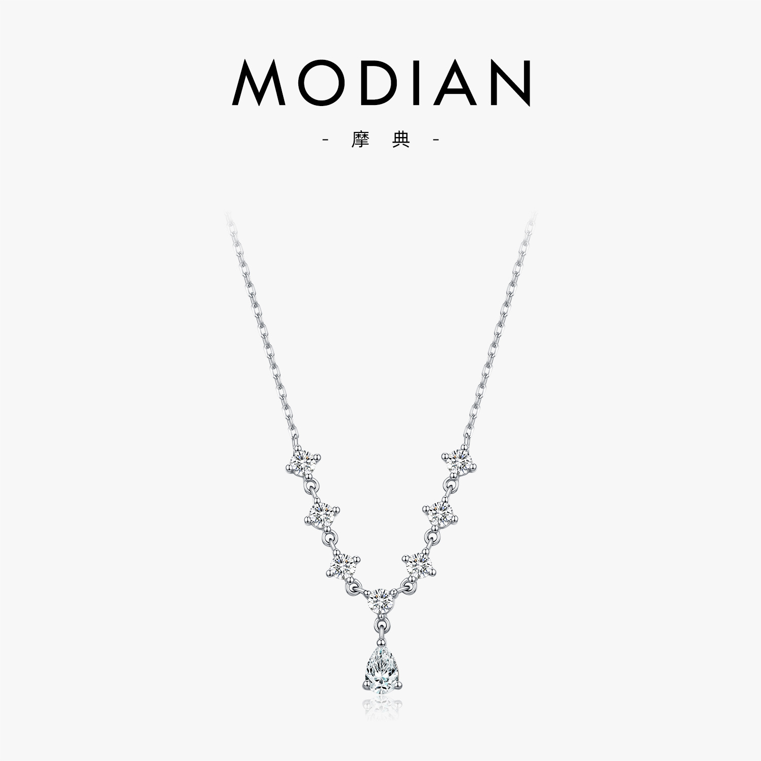 The 50-Point Moissanite S925 Sterling Silver Teardrop Pendant Necklace