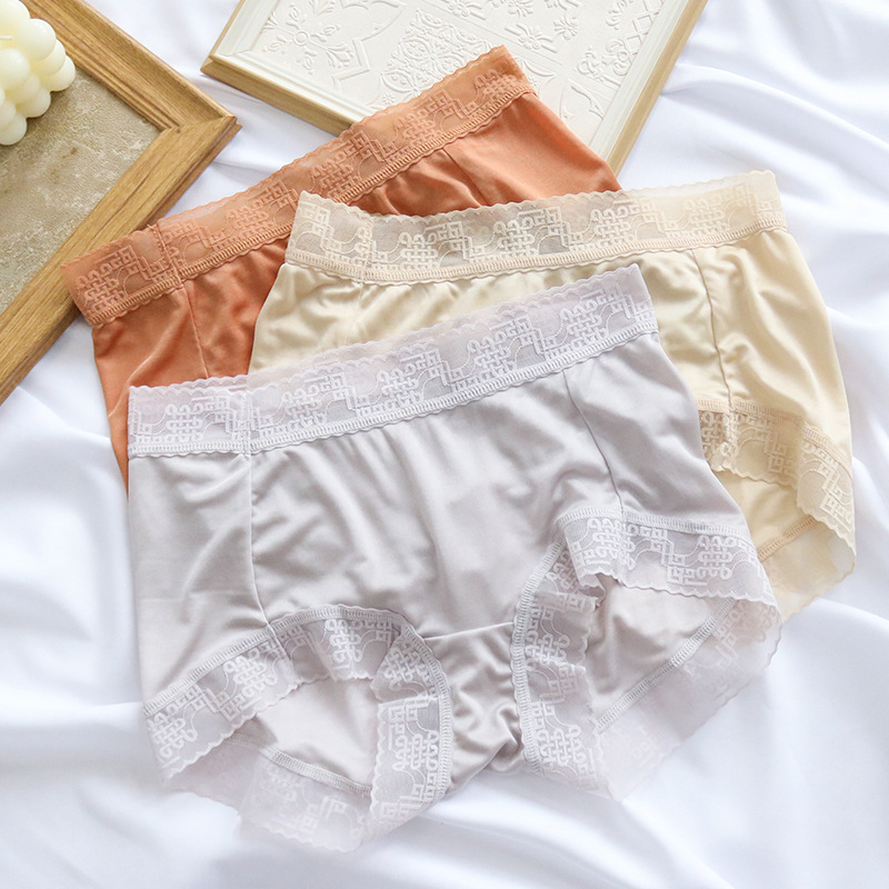The Mulberry Silk Lace Trim Briefs