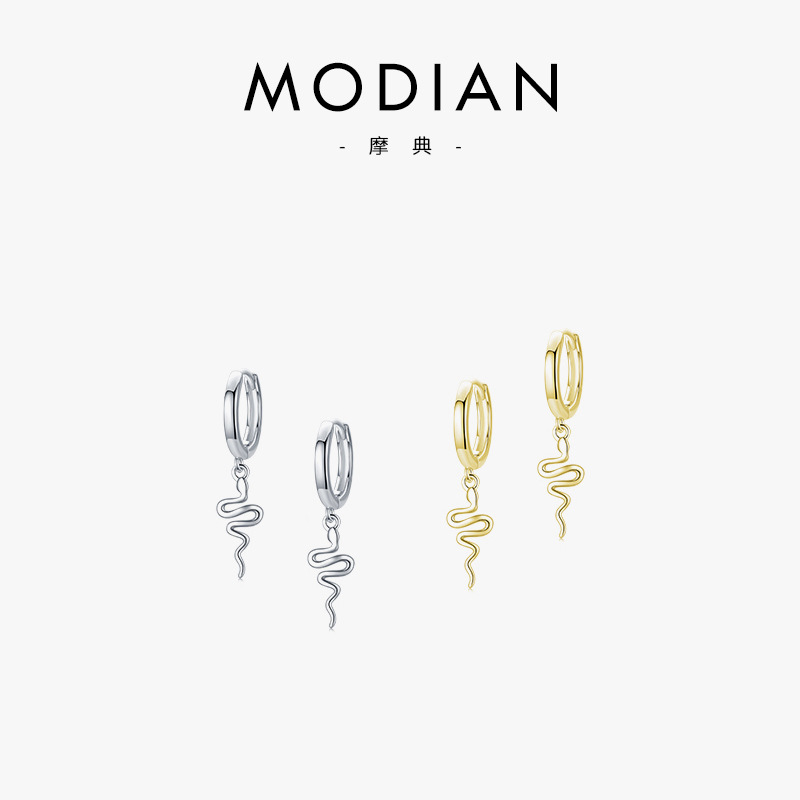 The S925 Sterling Silver Snake Hoop Earrings