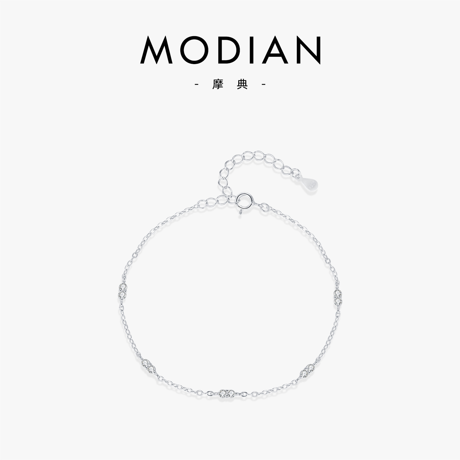 The S925 Sterling Silver Rhinestone Bracelet