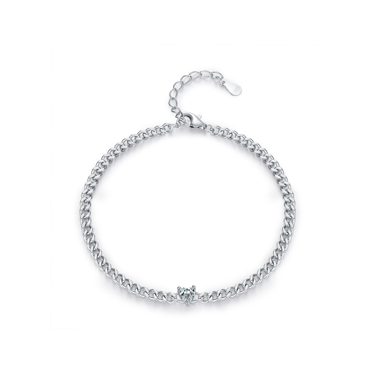 The S925 Silver Diamond Heart Bracelet - Image 5