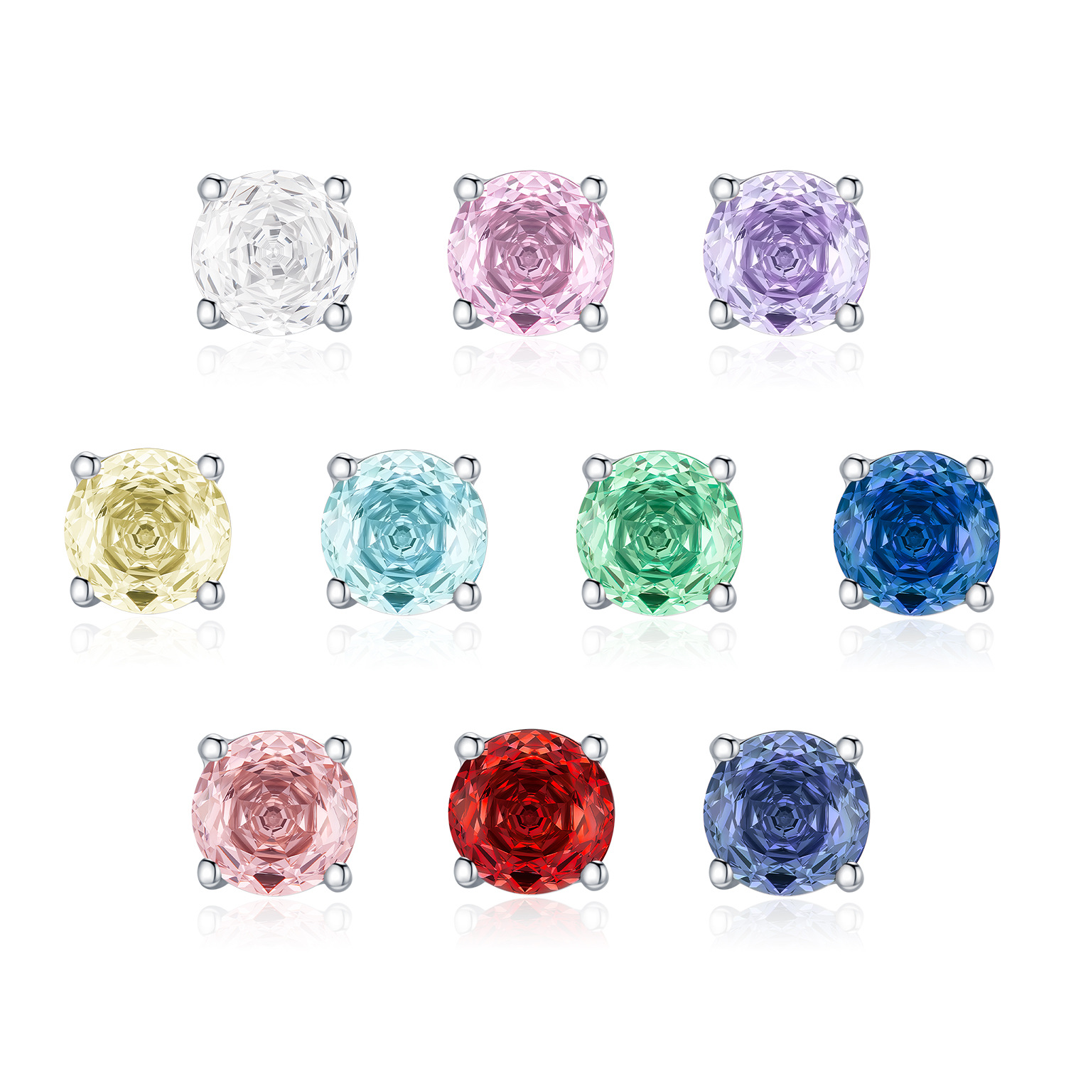 The S925 Silver Rose Cut Cubic Zirconia Ear Cuff Stud Earrings - Image 5