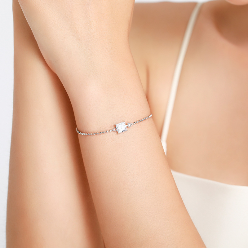 The S925 Sterling Silver Rhinestone Bracelet