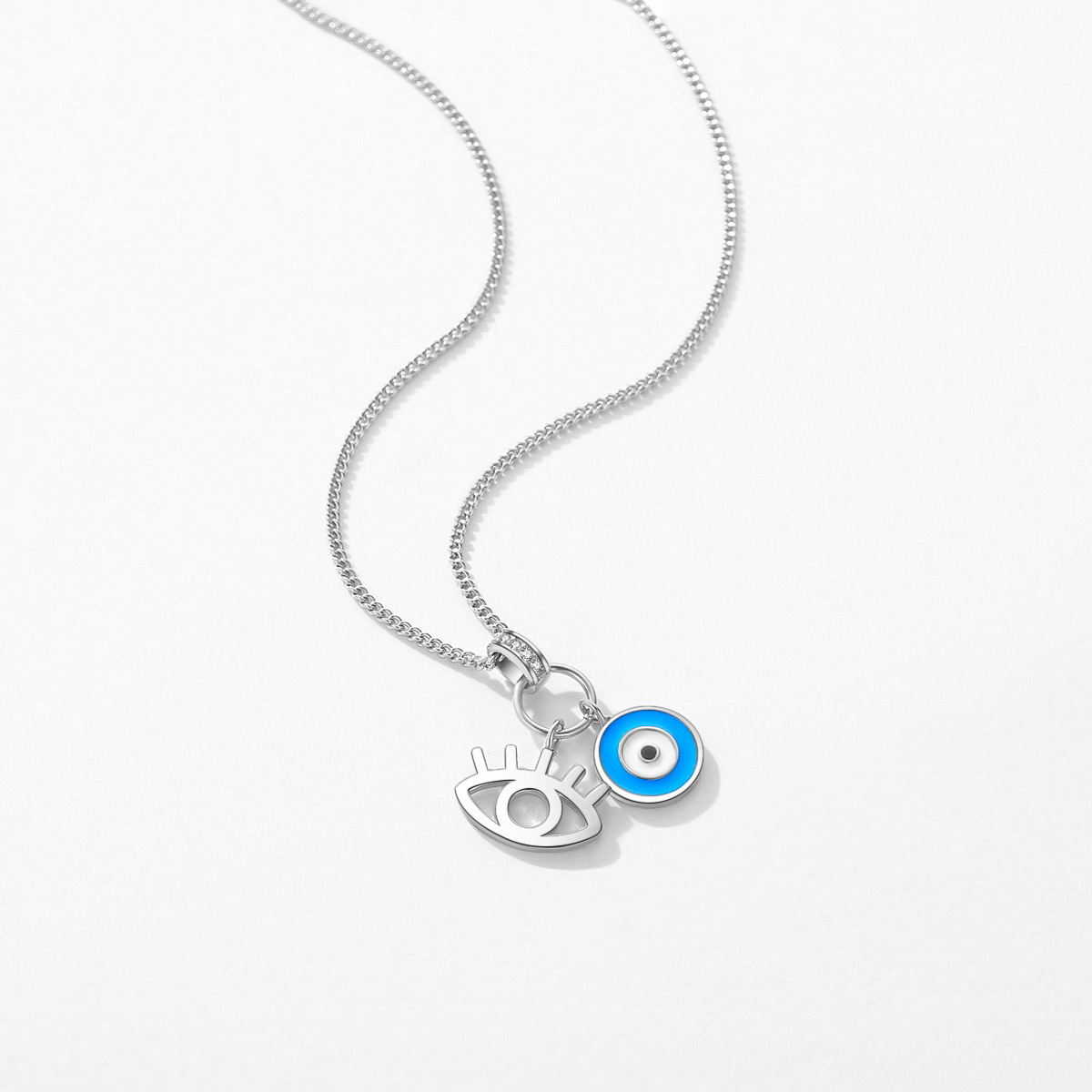 The Enamel Blue Eye Collarbone Necklace - Image 4