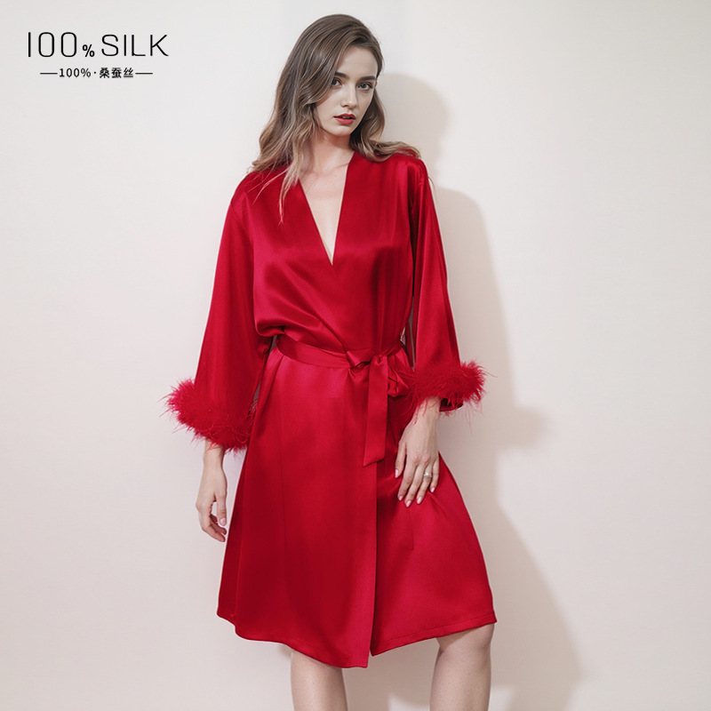 Venetian Red-Single Robe (Feathers Not Washable)