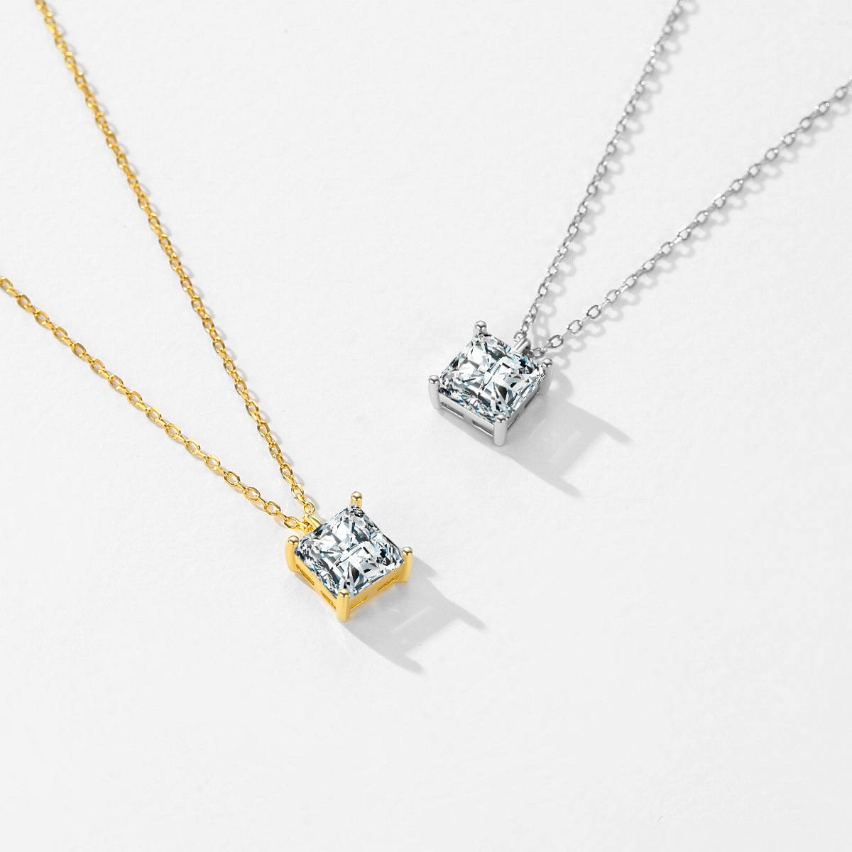 The S925 Sterling Silver Square Zircon Collarbone Chain - Image 4