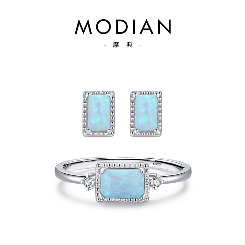 The S925 Sterling Silver Opal Minimalist Earrings - Image 5