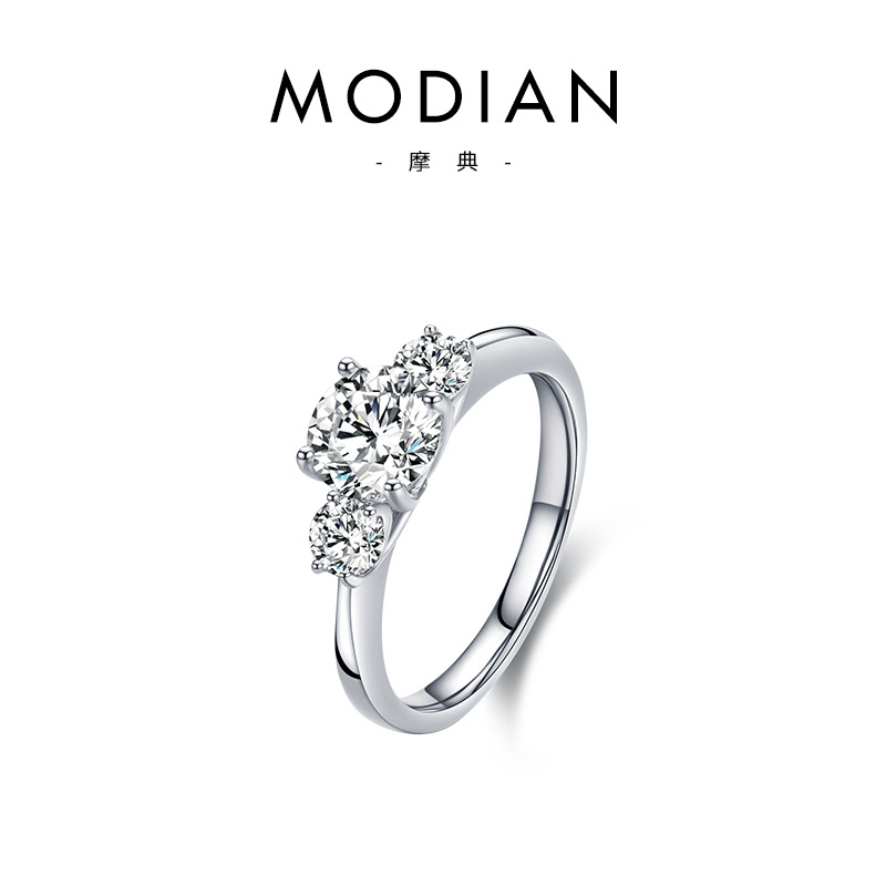 The S925 Sterling Silver Three-Stone Zirconia Ring - Image 5