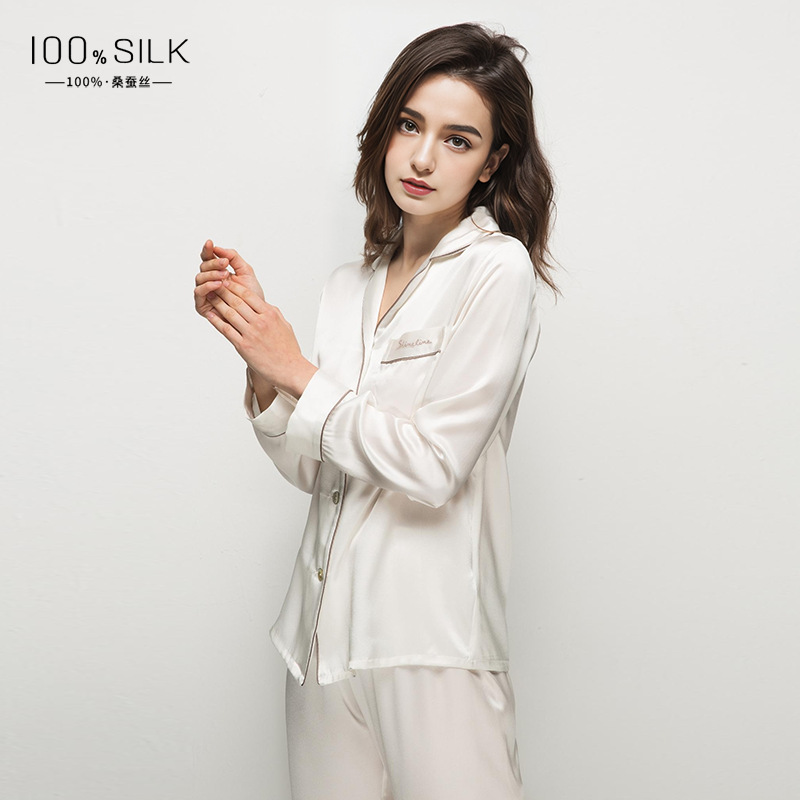 The 100% Mulberry Silk Long Sleeve Pajama Set - Image 3