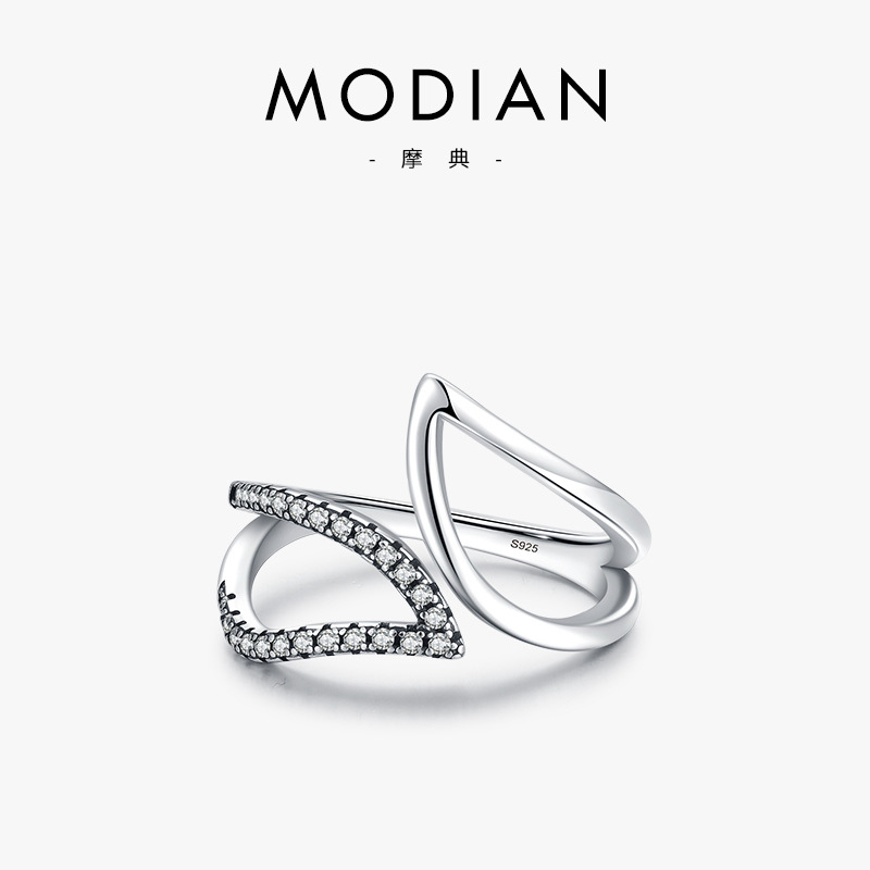 The S925 Sterling Silver Vintage Leaf Open Ring