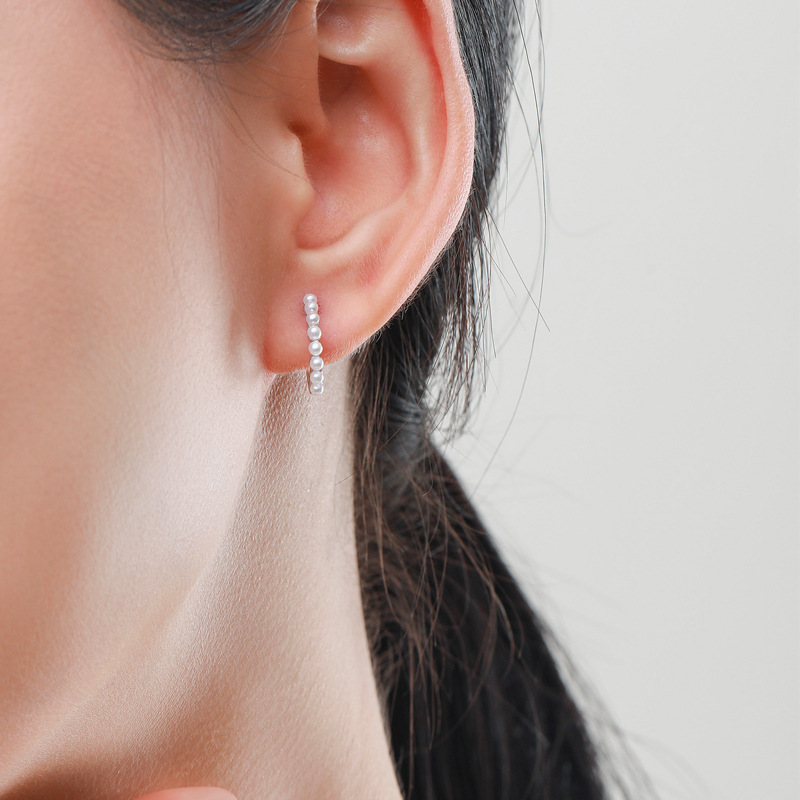 The S925 Sterling Silver Pearl Earrings - Image 2