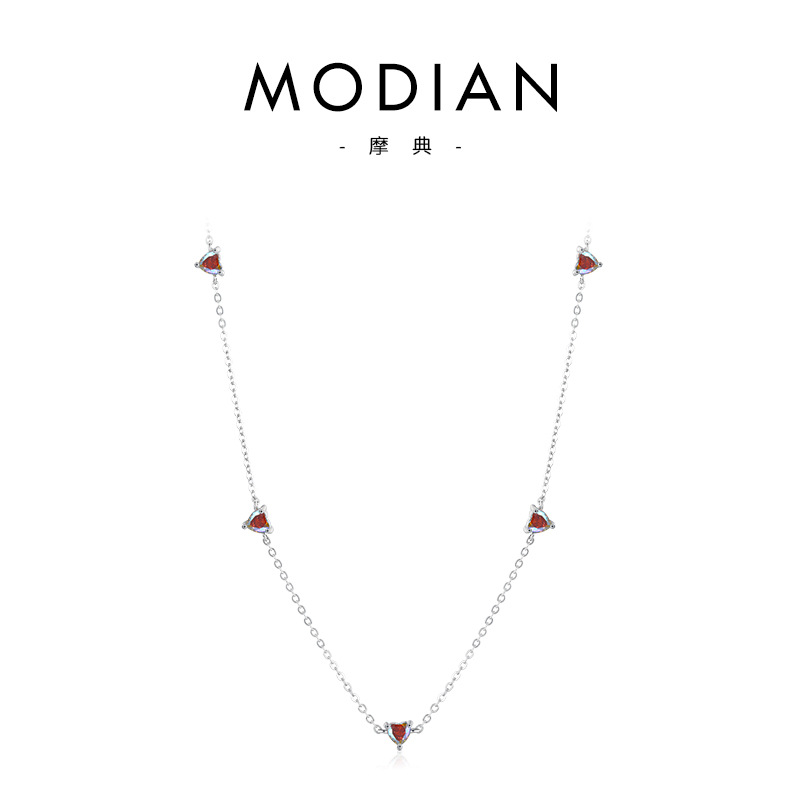 The 925 Sterling Silver Heart Zirconia Collarbone Necklace - Image 5
