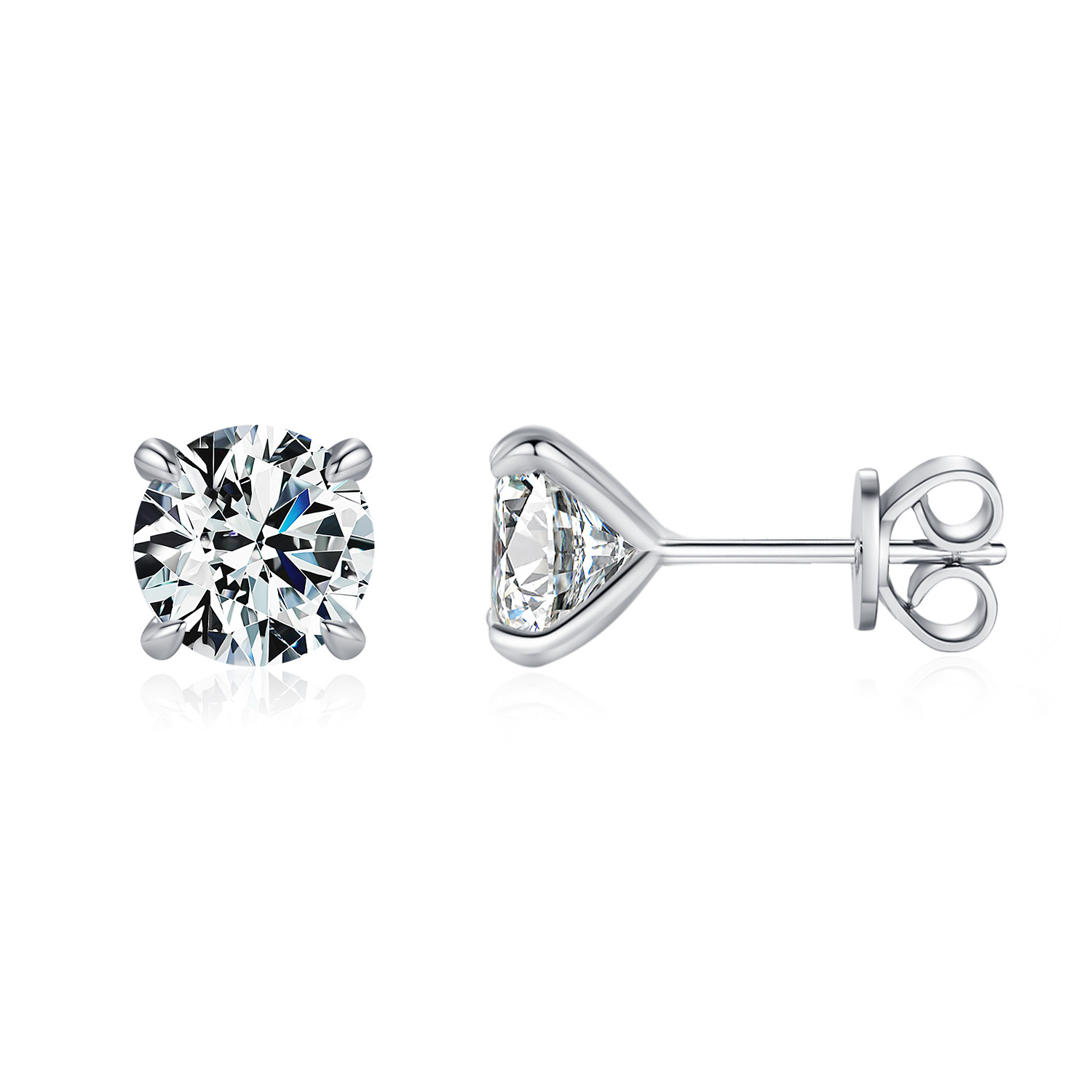 The Four-Prong Moissanite S925 Sterling Silver Stud Earrings - Image 5