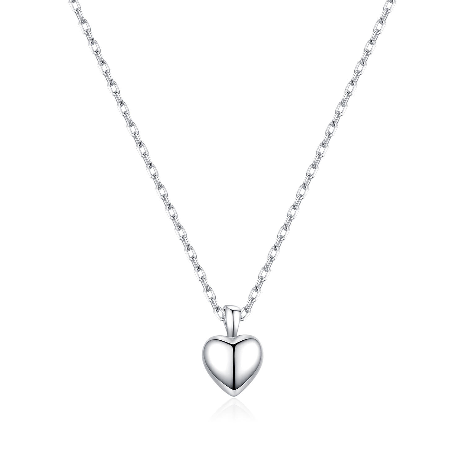 The S925 Sterling Silver Minimalist Heart Pendant Necklace - Image 5