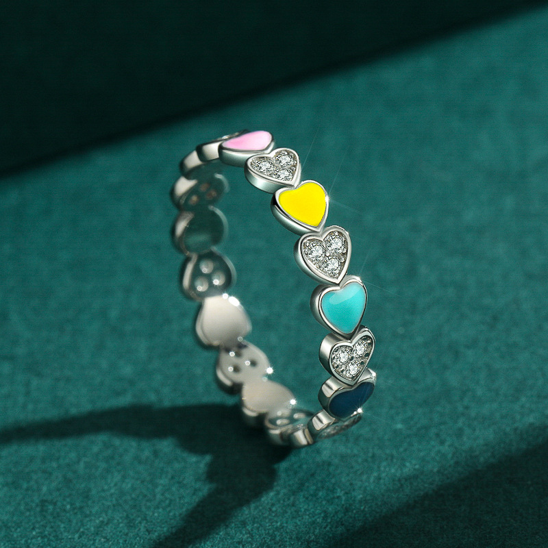 The Heart Enamel Ring in S925 Sterling Silver - Image 4