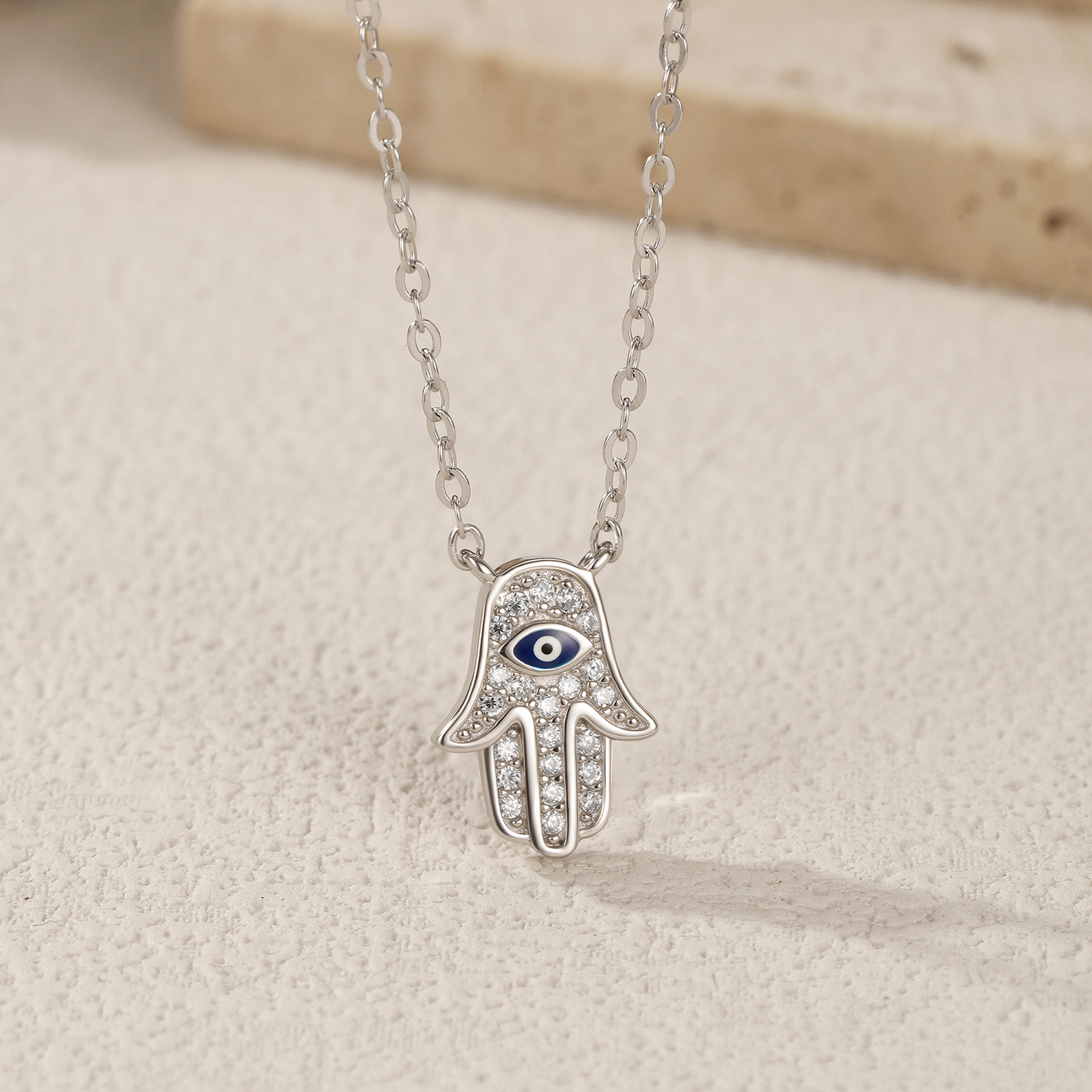 The S925 Sterling Silver Cute Palm Pendant Collarbone Necklace - Image 4