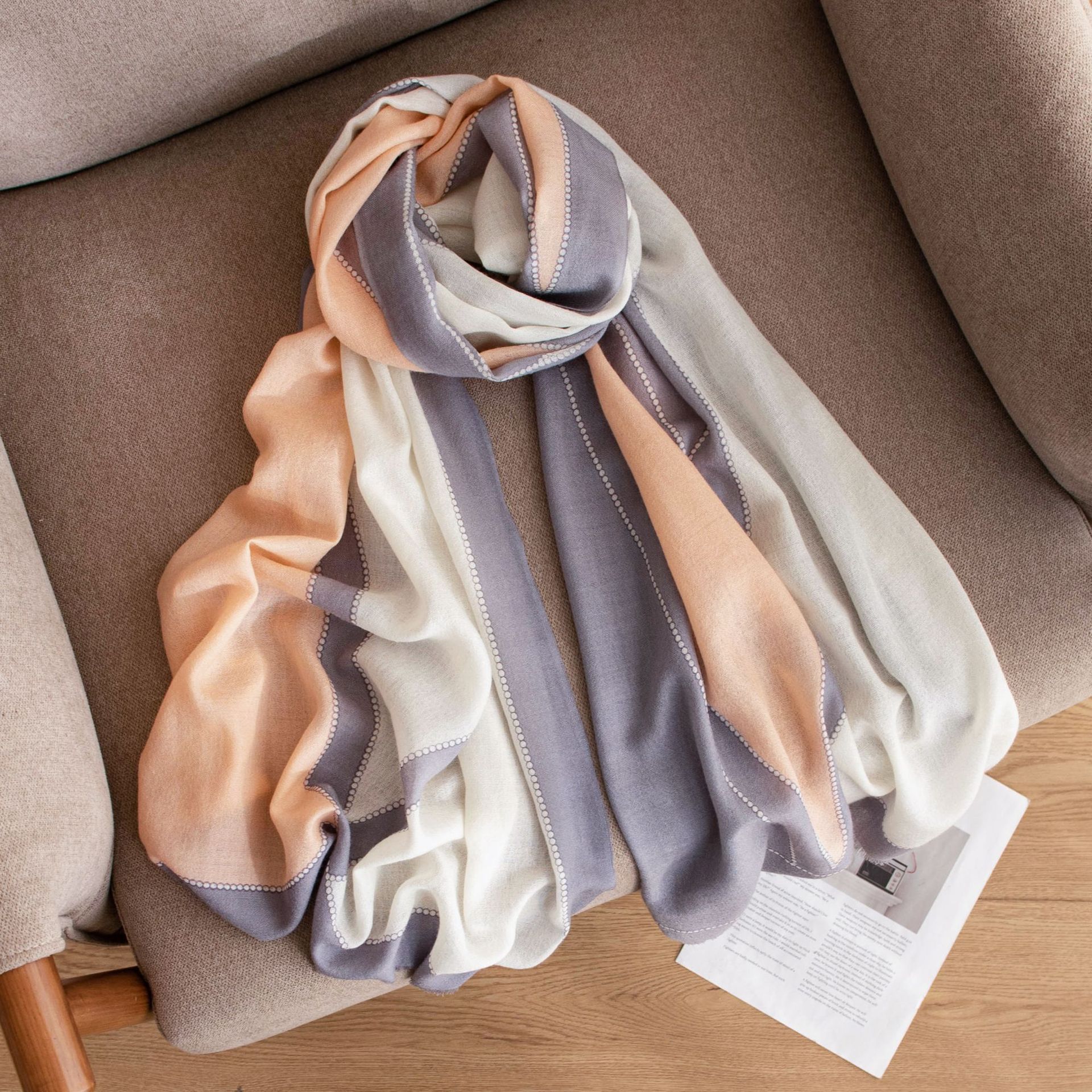 The Lightweight Printed Wool Shawl - Image 4