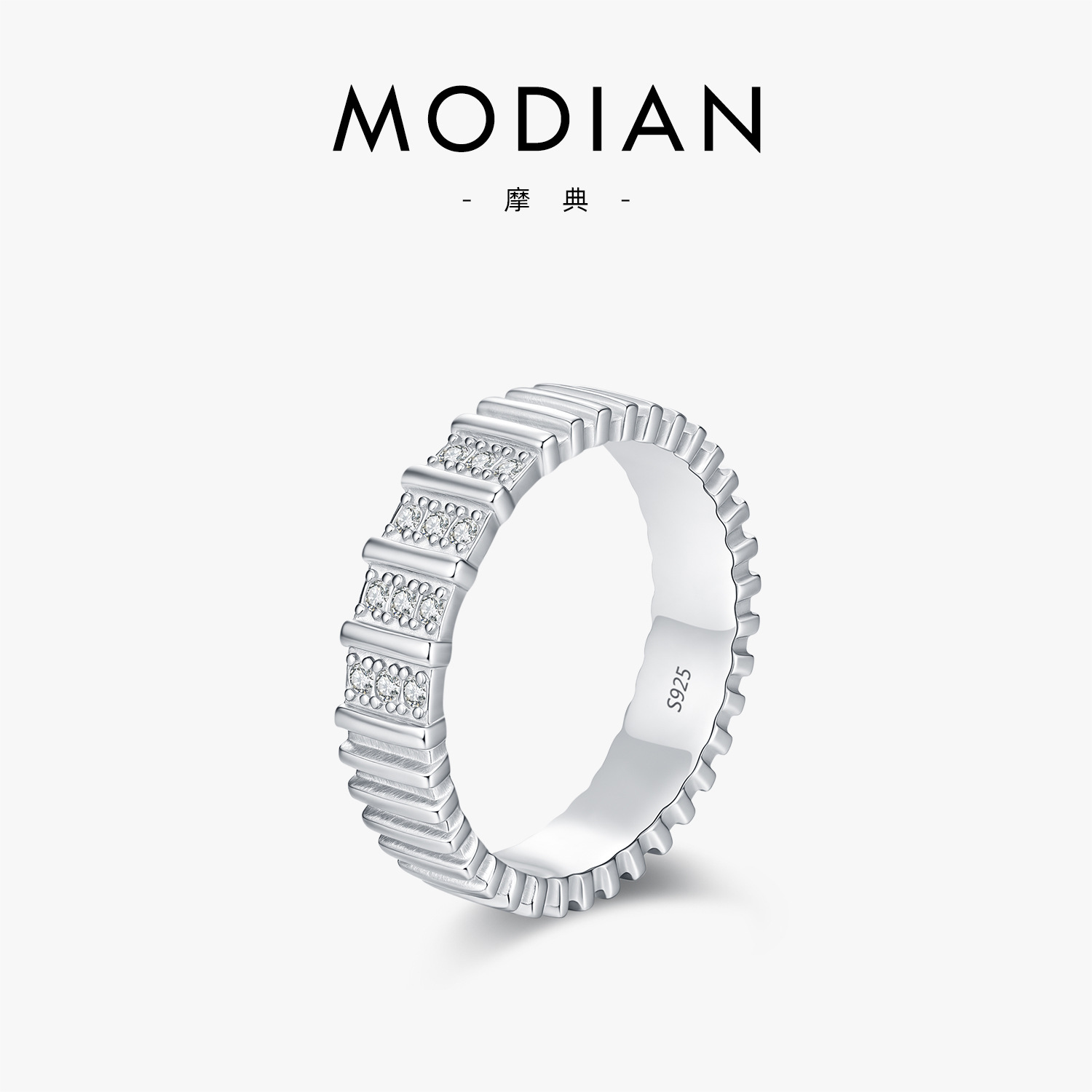 The S925 Sterling Silver Moissanite Stackable Ring