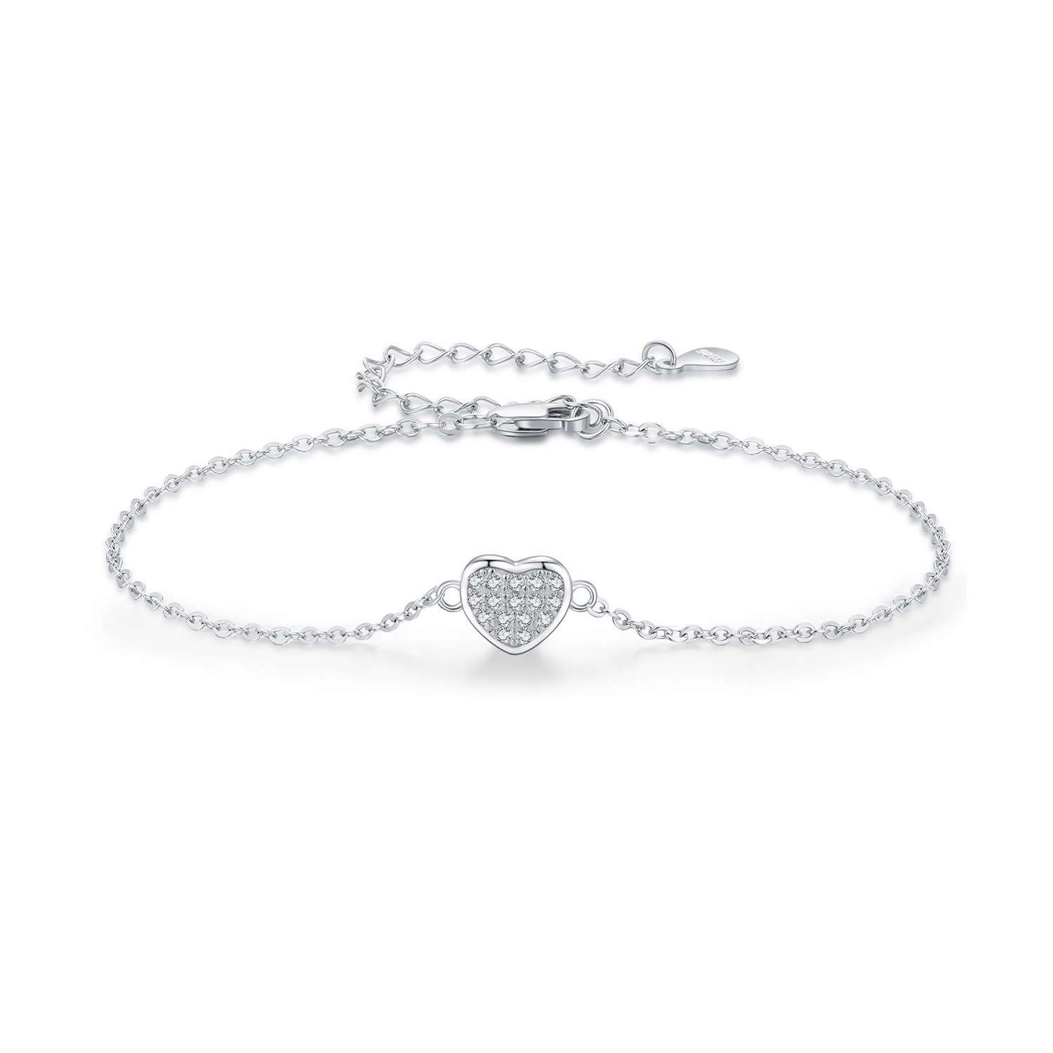 The S925 Sterling Silver Heart Charm Bracelet - Image 5