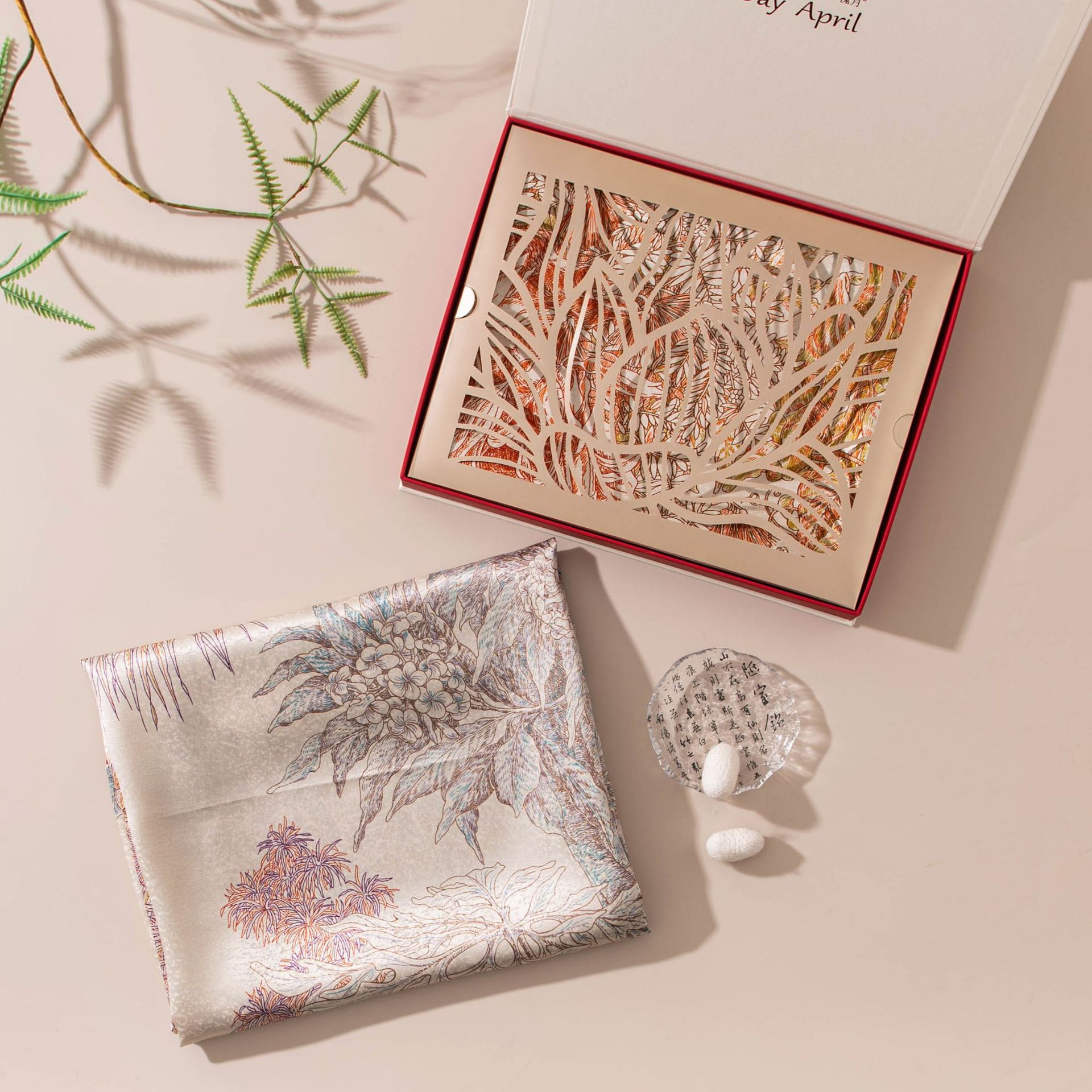 The Double-Sided Snowflake Pattern Silk Scarf - Image 4