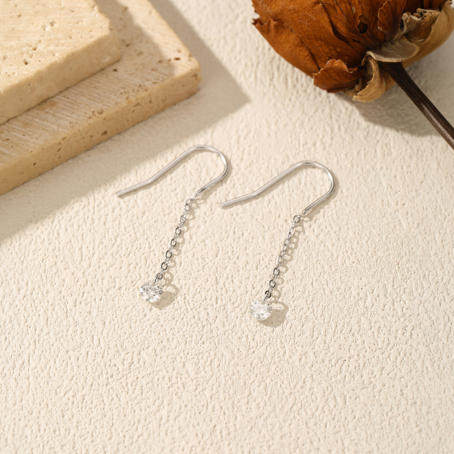 The VVS1 Moissanite Fringe S925 Sterling Silver Earrings - Image 4