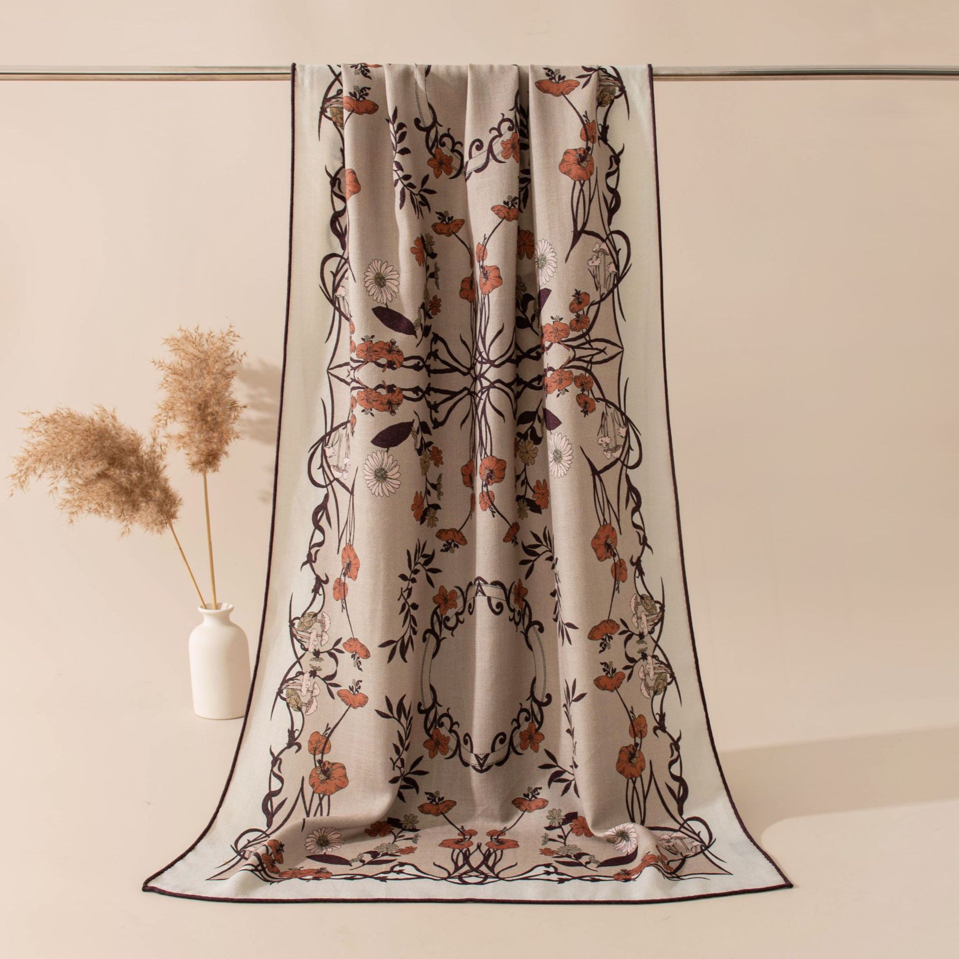 The Double-Sided Silk Wool Shawl with Gift Box - Image 2