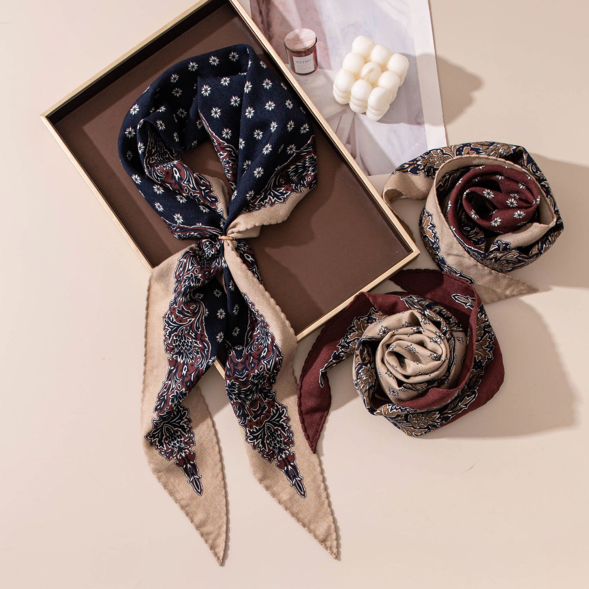 The Diamond Silk Wool Lace Neck Scarf - Image 3