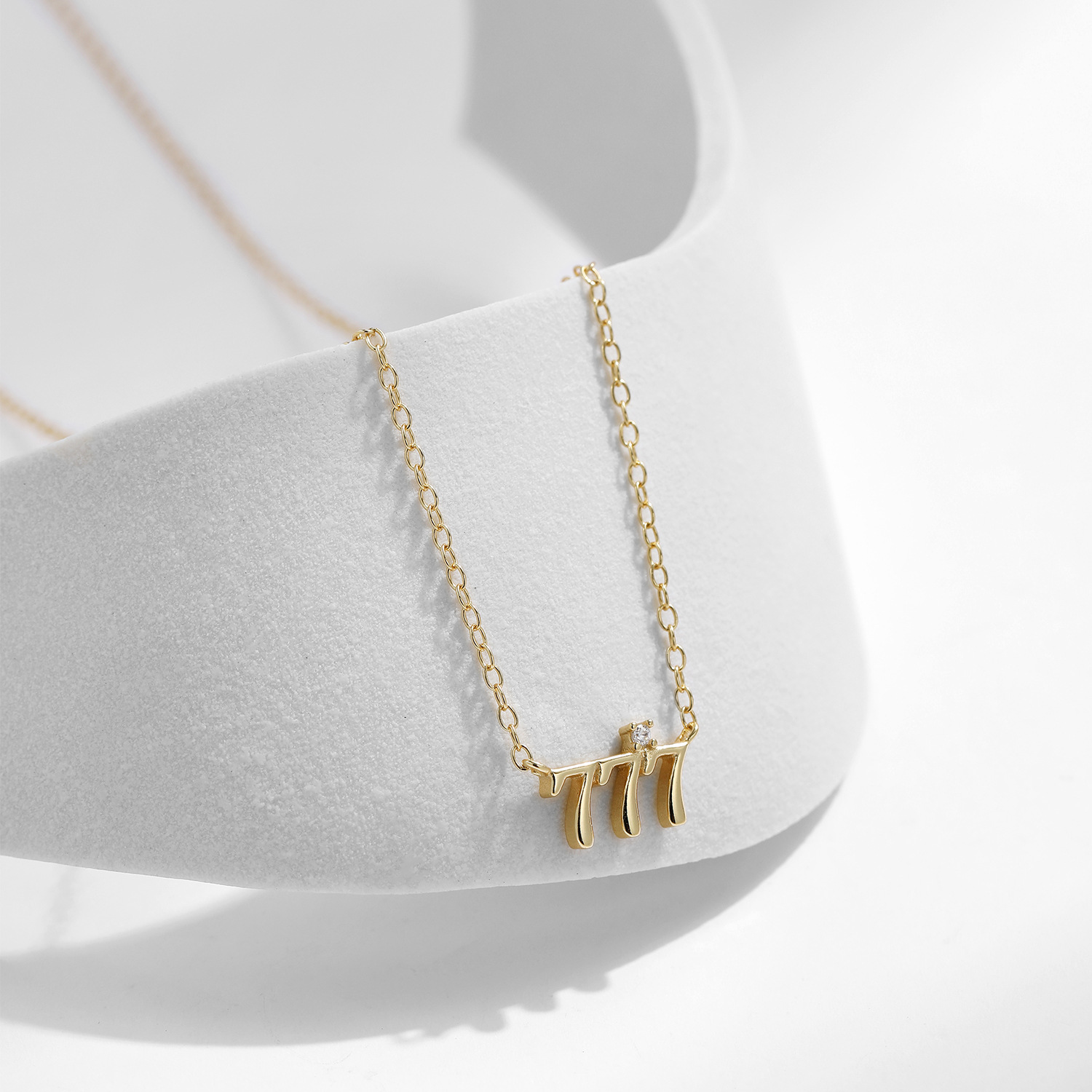 The 925 Sterling Silver Lucky Number 777 Collarbone Chain - Image 4