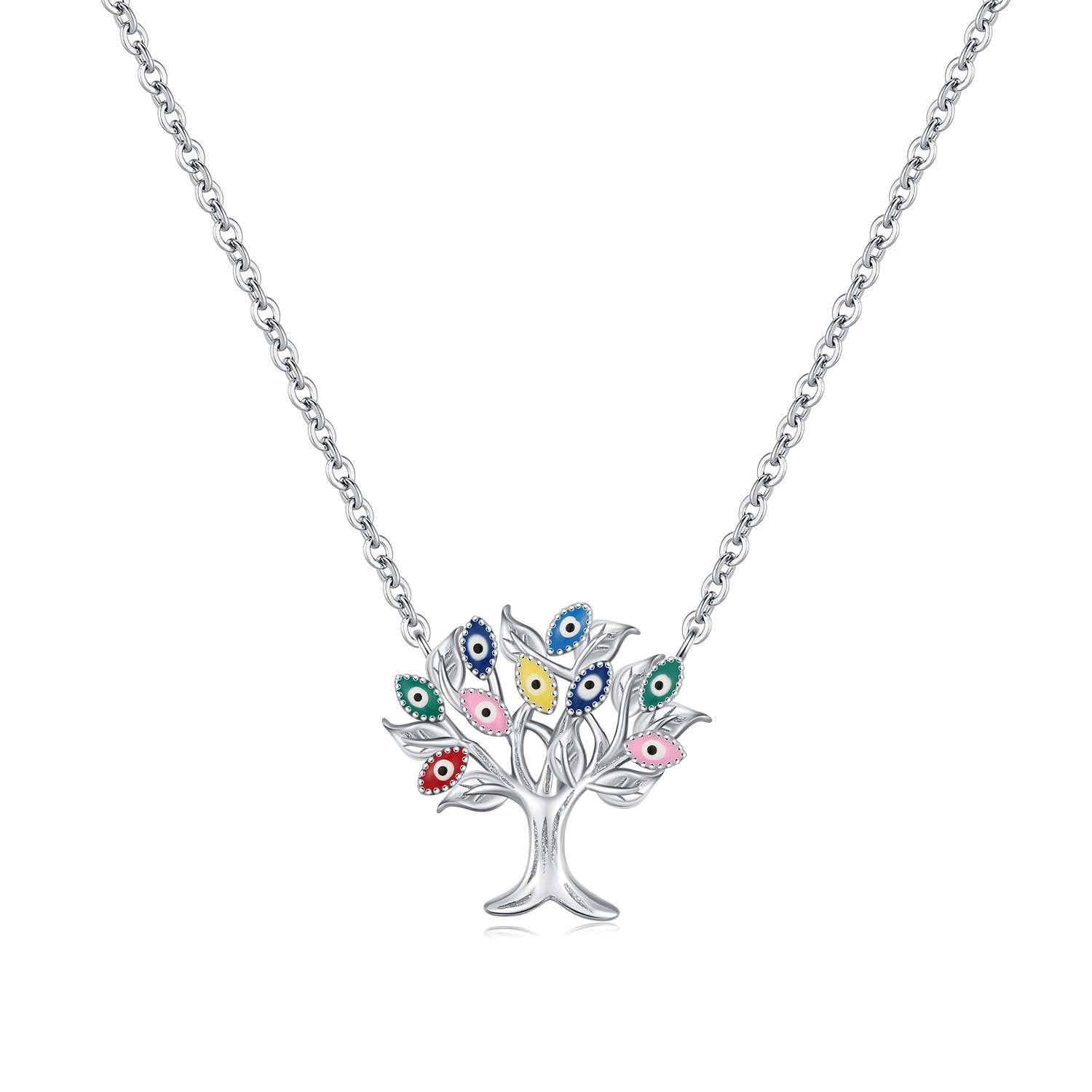 The S925 Sterling Silver Leaf Eye Necklace - Image 5