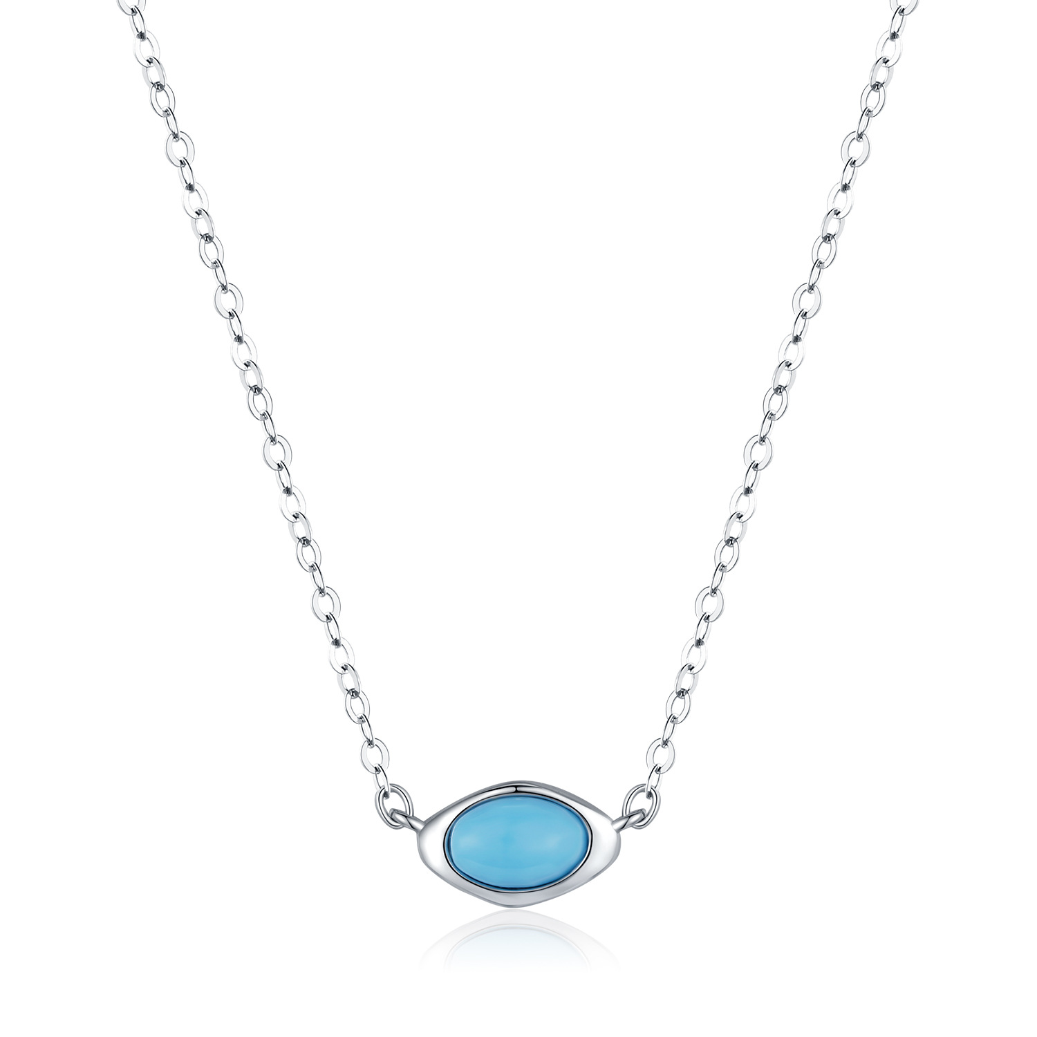 The S925 Silver Irregular Turquoise Layered Choker Necklace - Image 5