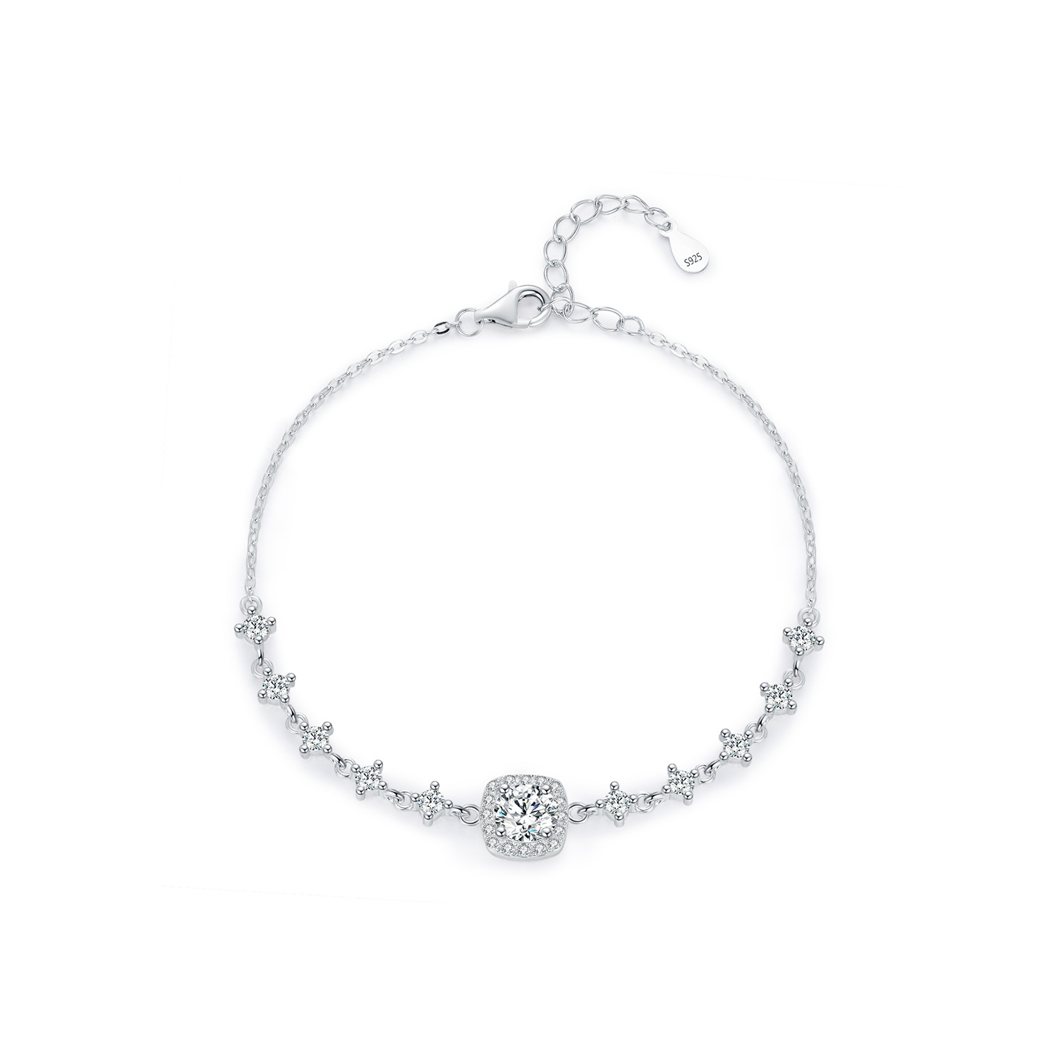 The S925 Sterling Silver Geometric Sparkle Bracelet - Image 5