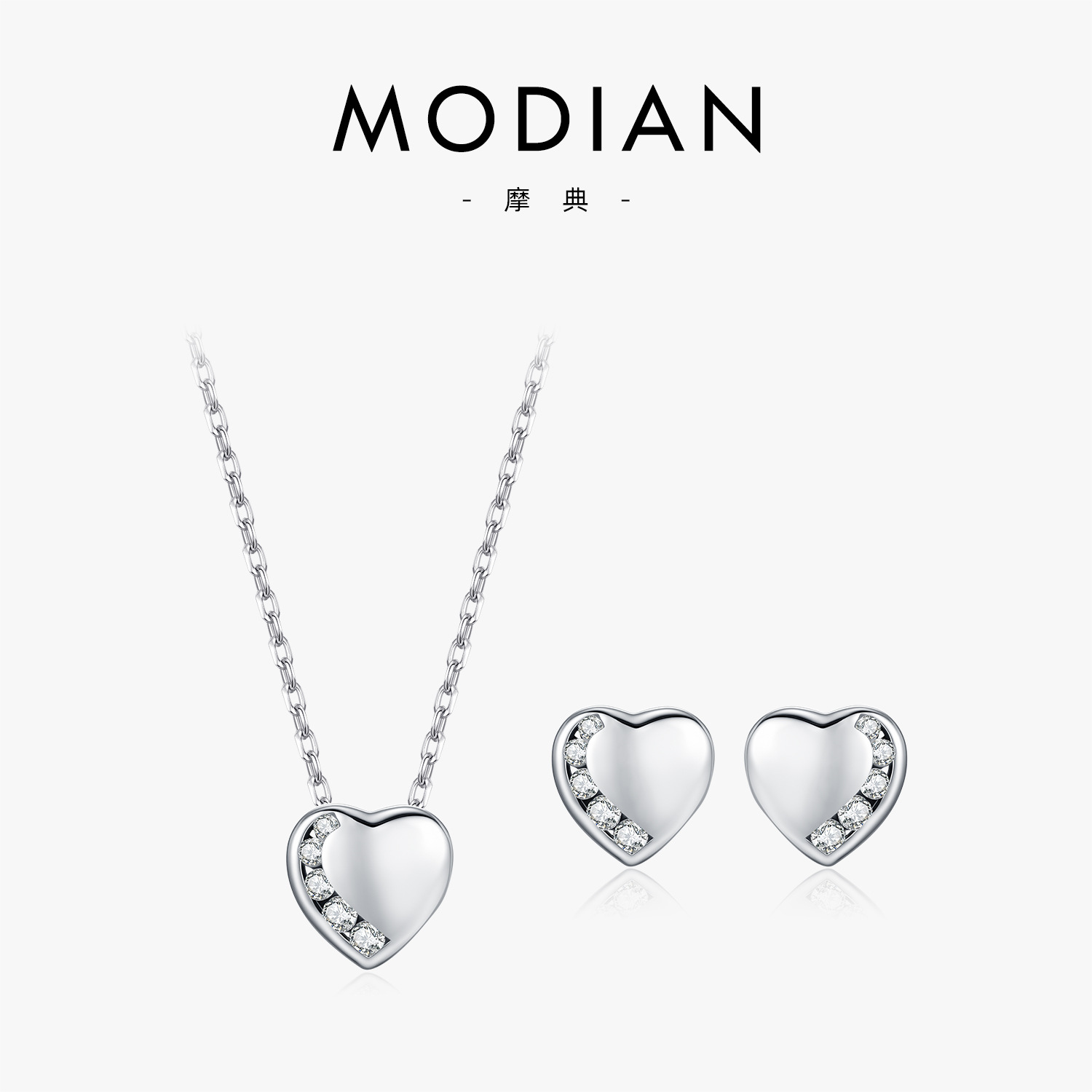 The S925 Sterling Silver Heart Rhinestone Earrings