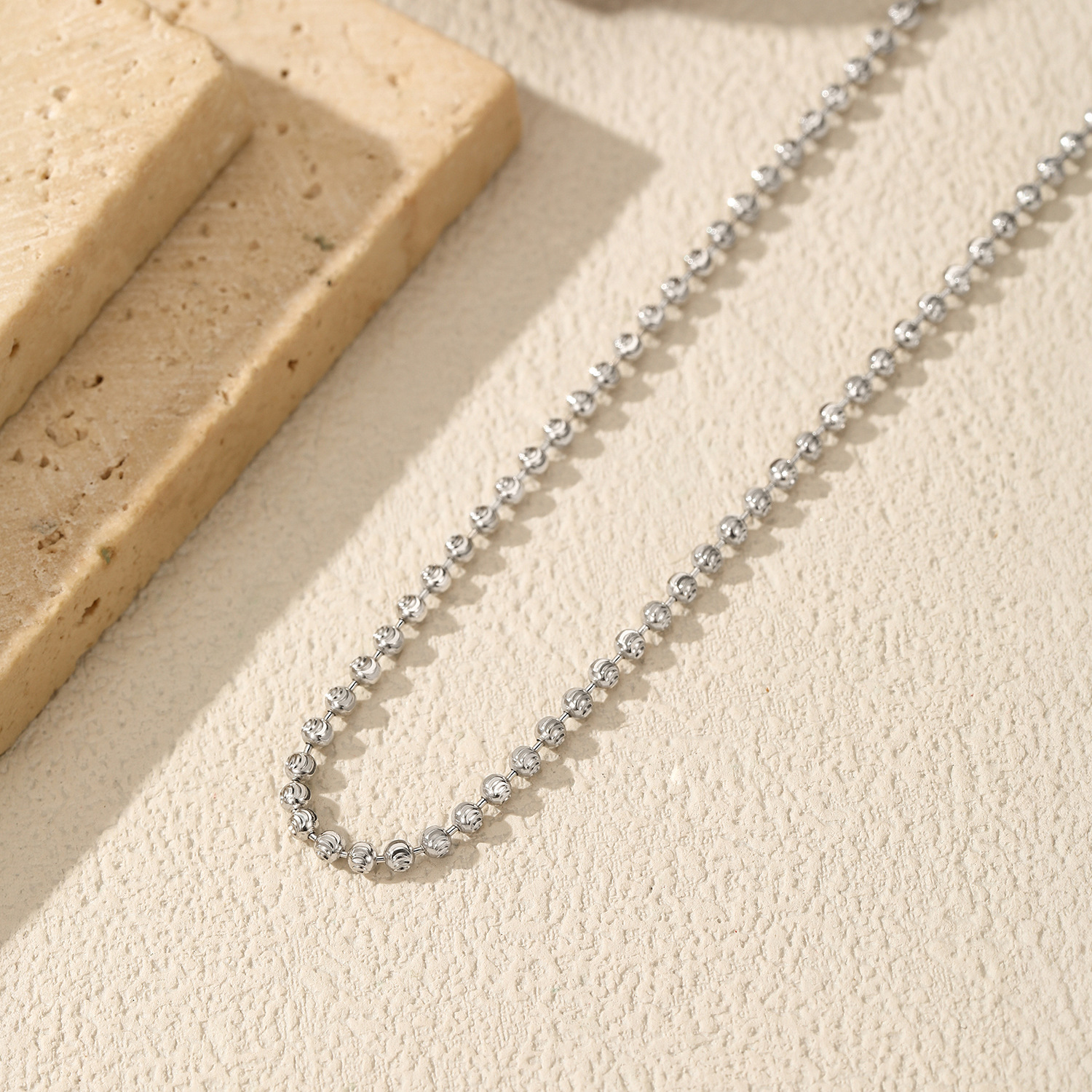 The S925 Silver Moon Bead Layering Collarbone Chain - Image 4