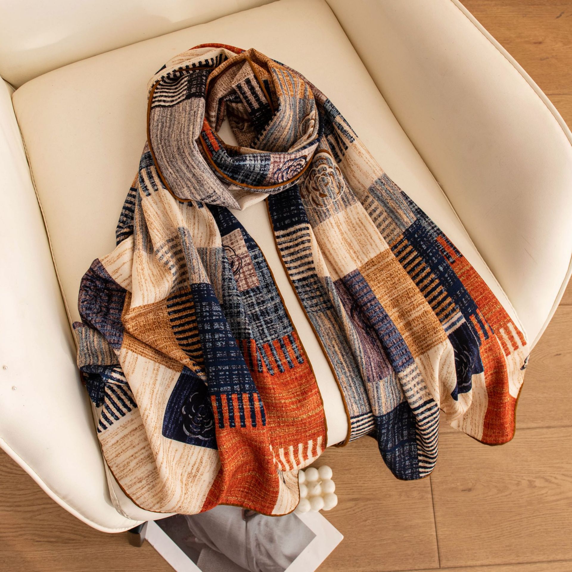 The Silk Wool Plaid Shawl - Image 2