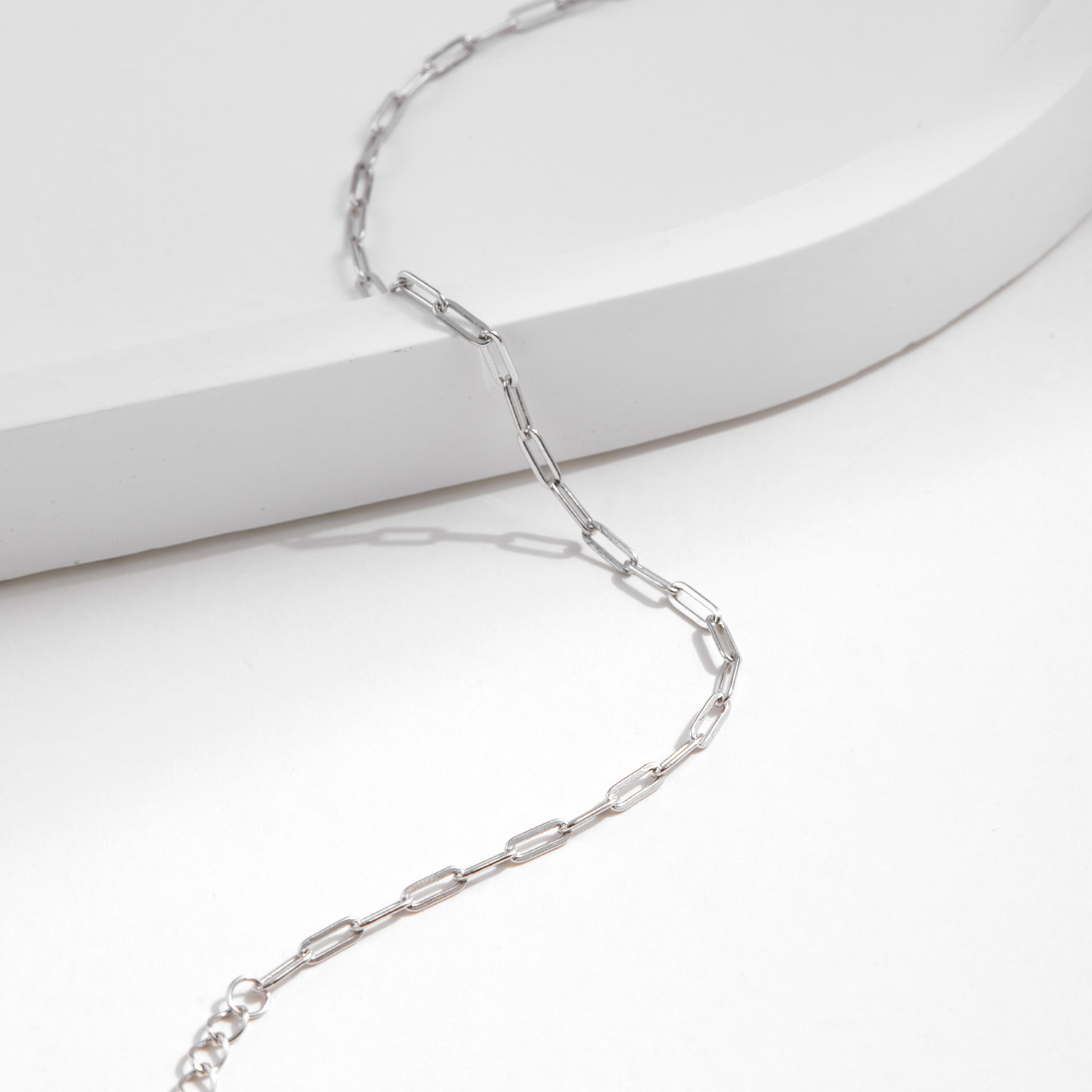 The Minimalist Hollow Chain Sterling Silver Bracelet - Image 4